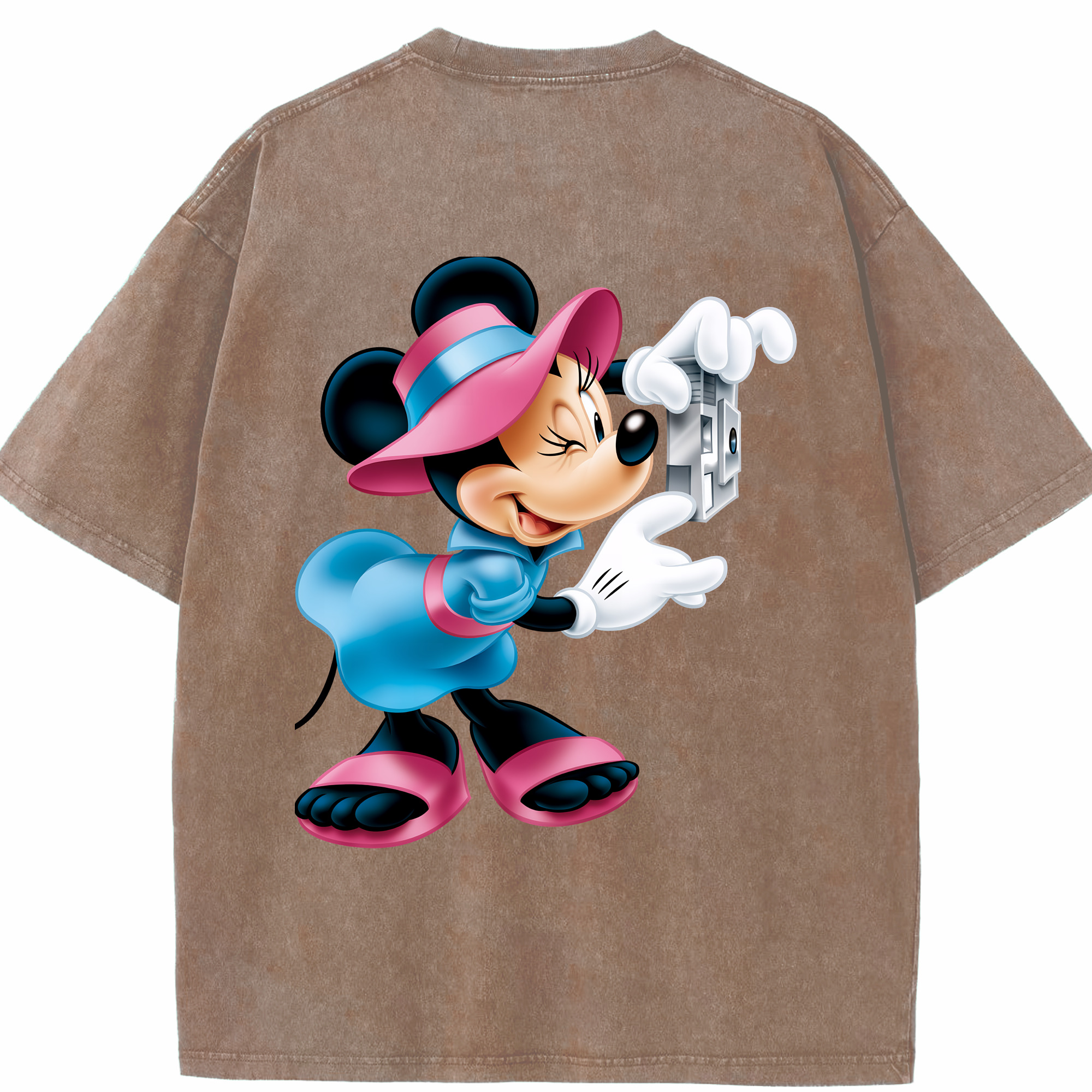 （画像用） ミッキーマウス Mickey Mouse 綿100% ヴィンテージ風 半袖Tシャツ（背面プリント）