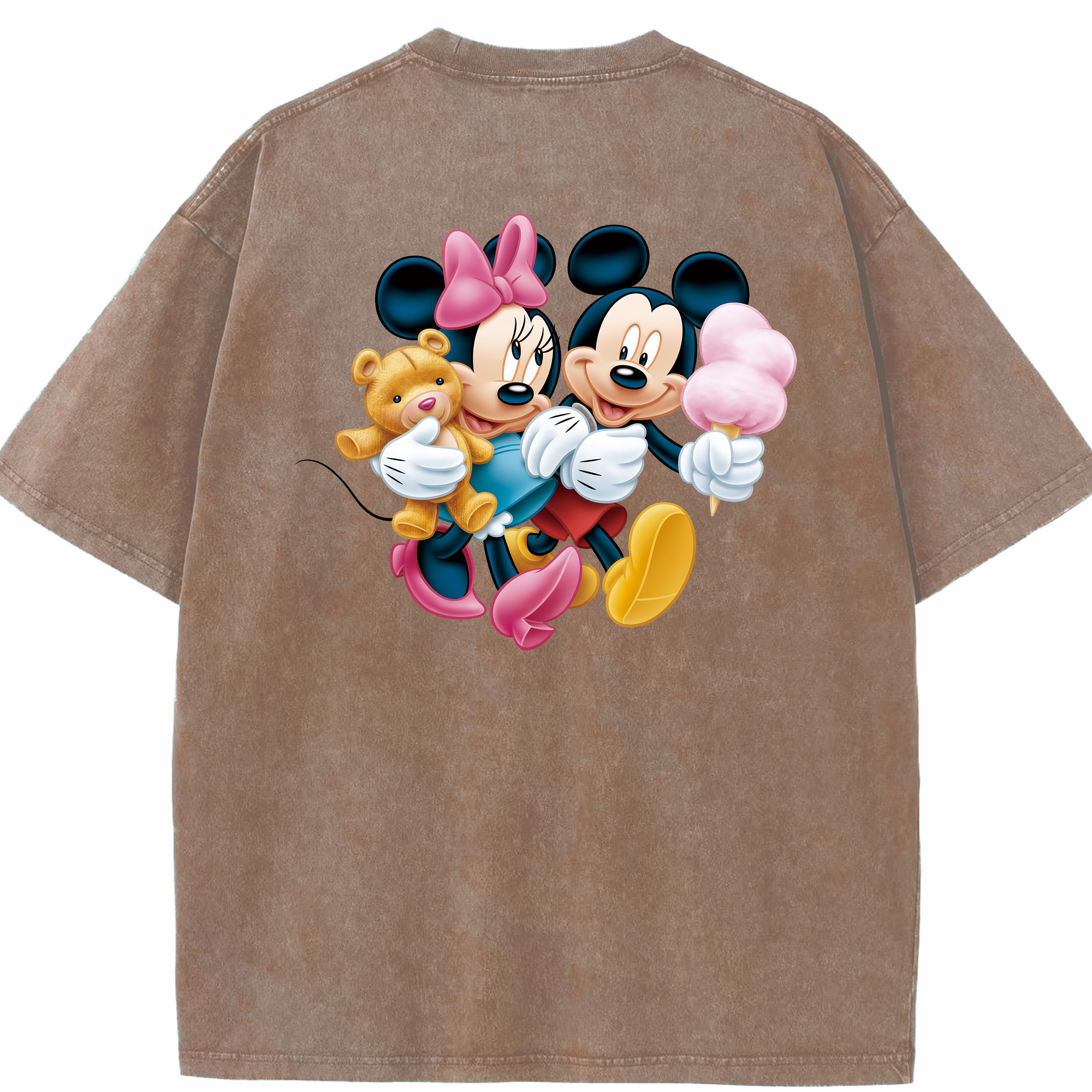 （画像用） ミッキーマウス Mickey Mouse 綿100% ヴィンテージ風 半袖Tシャツ（背面プリント）