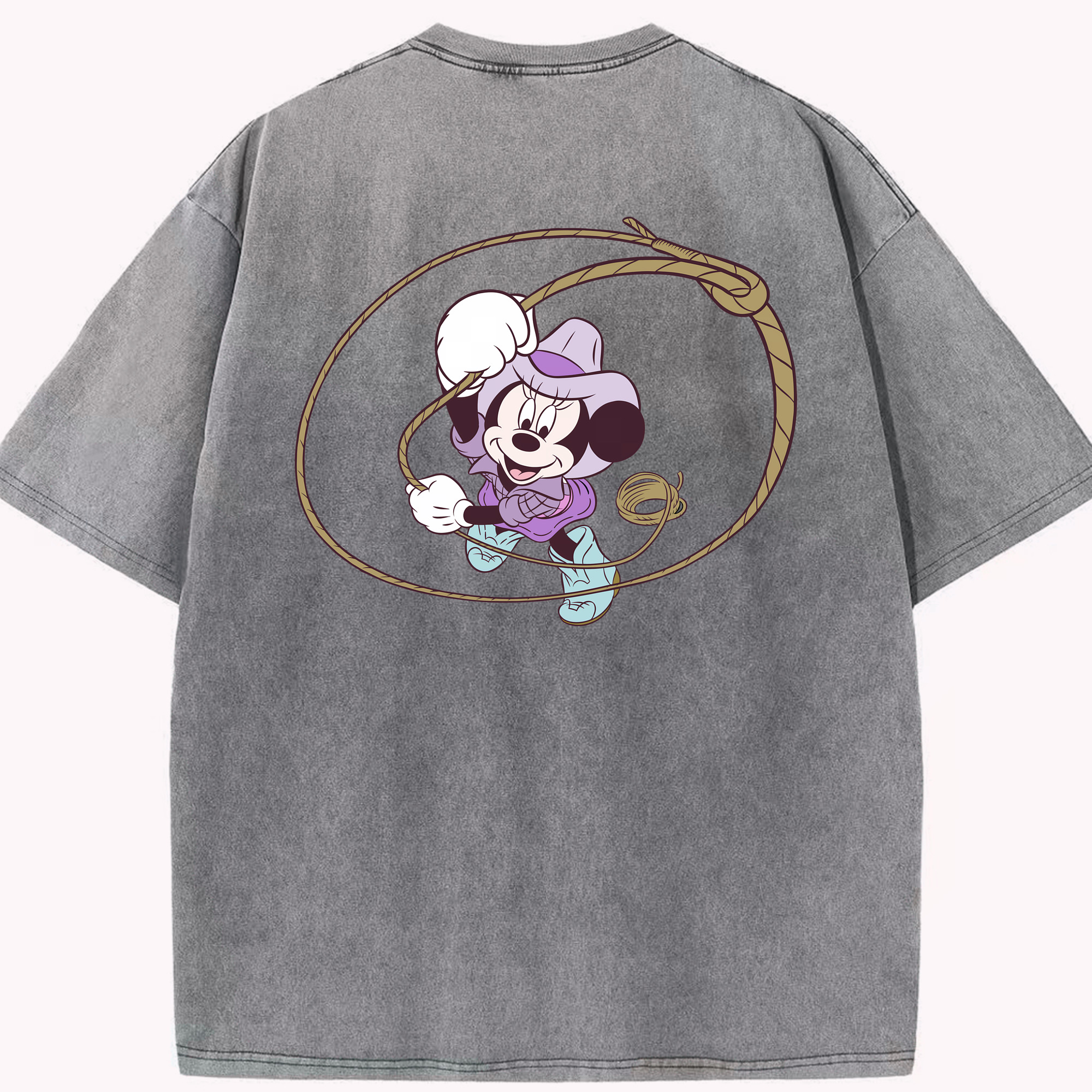 （画像用） ミッキーマウス Mickey Mouse 綿100% ヴィンテージ風 半袖Tシャツ（背面プリント）