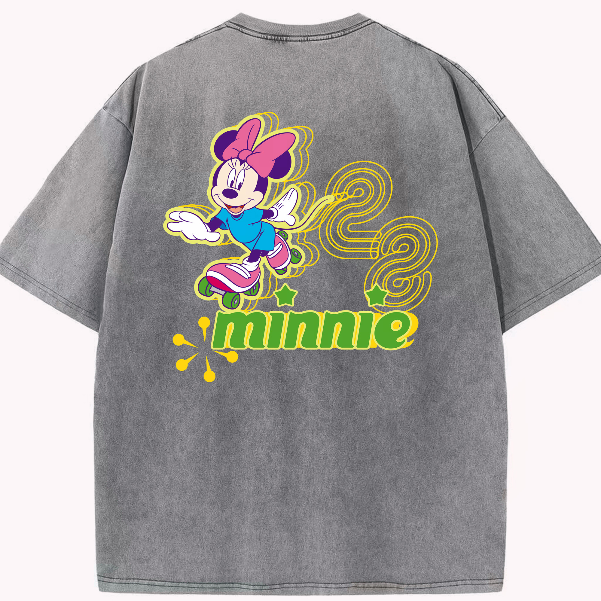 （画像用） ミッキーマウス Mickey Mouse 綿100% ヴィンテージ風 半袖Tシャツ（背面プリント）