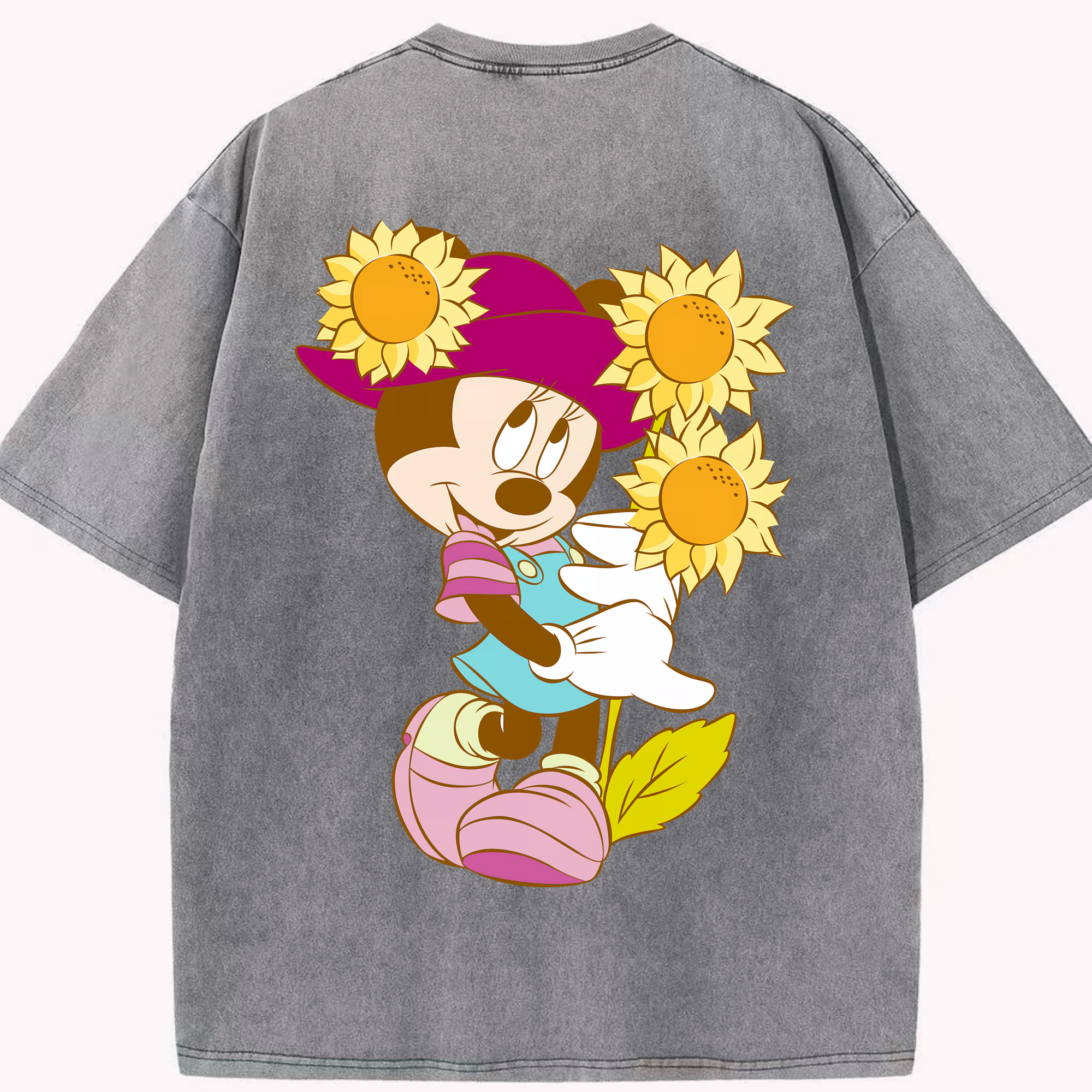 （画像用） ミッキーマウス Mickey Mouse 綿100% ヴィンテージ風 半袖Tシャツ（背面プリント）