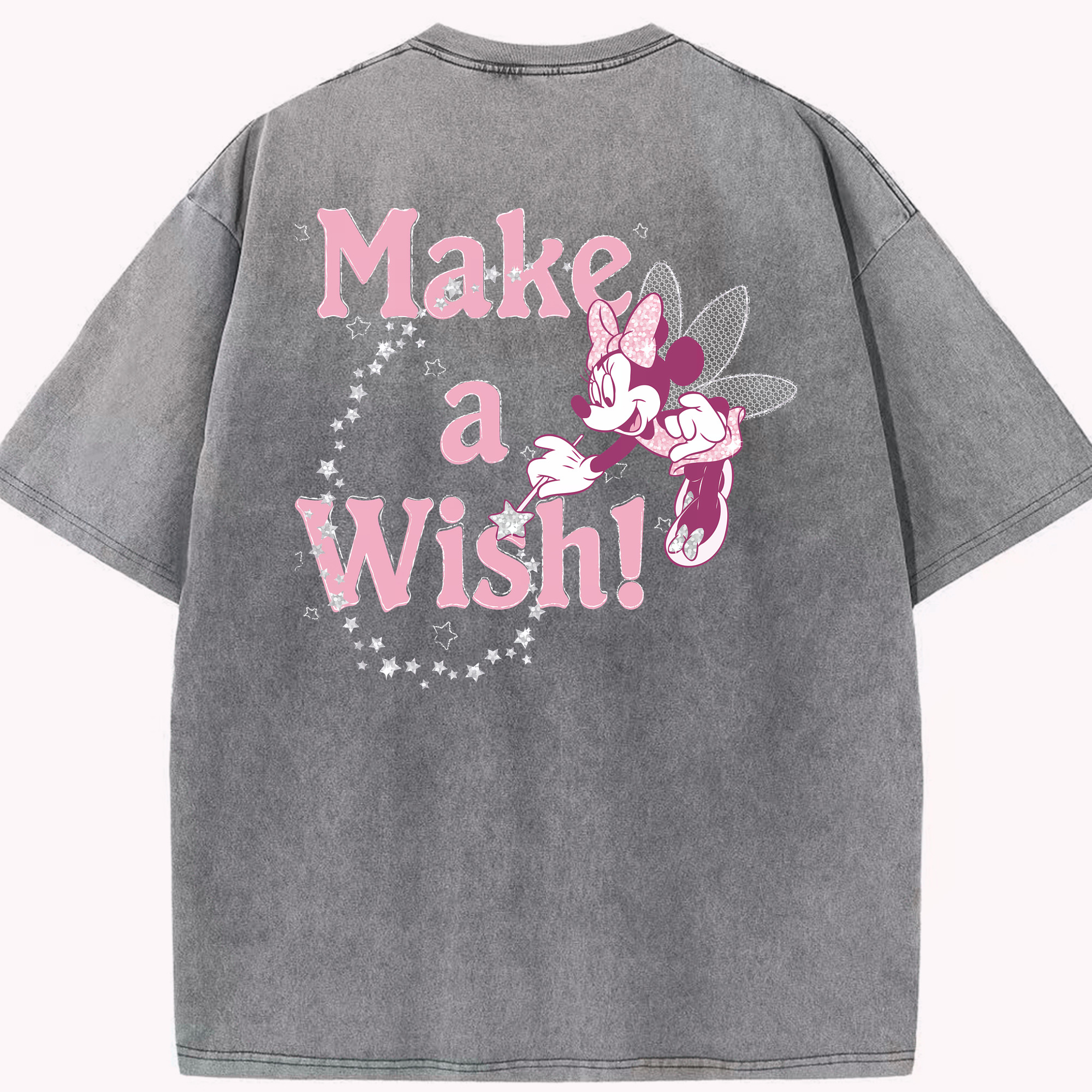（画像用） ミッキーマウス Mickey Mouse 綿100% ヴィンテージ風 半袖Tシャツ（背面プリント）