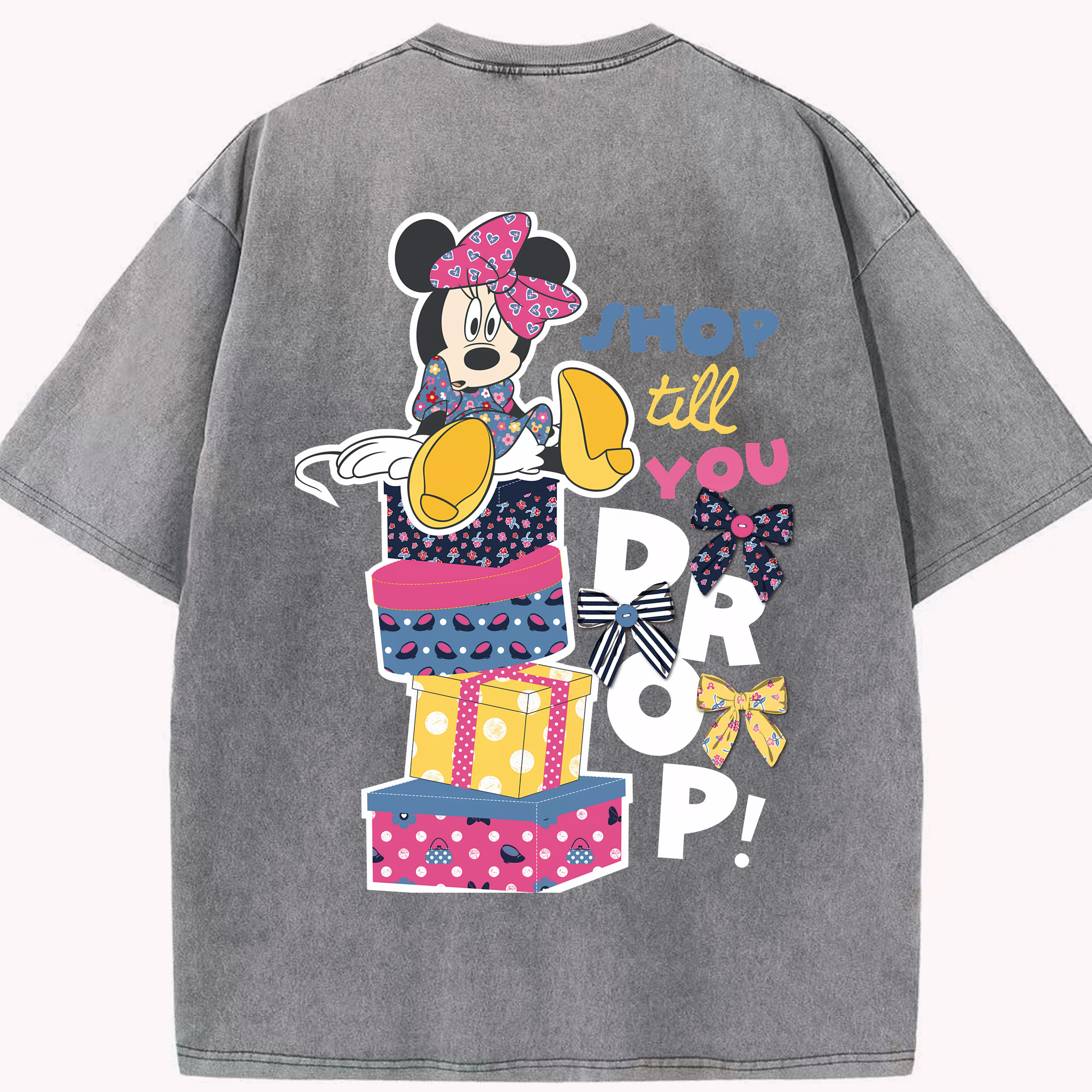（画像用） ミッキーマウス Mickey Mouse 綿100% ヴィンテージ風 半袖Tシャツ（背面プリント）