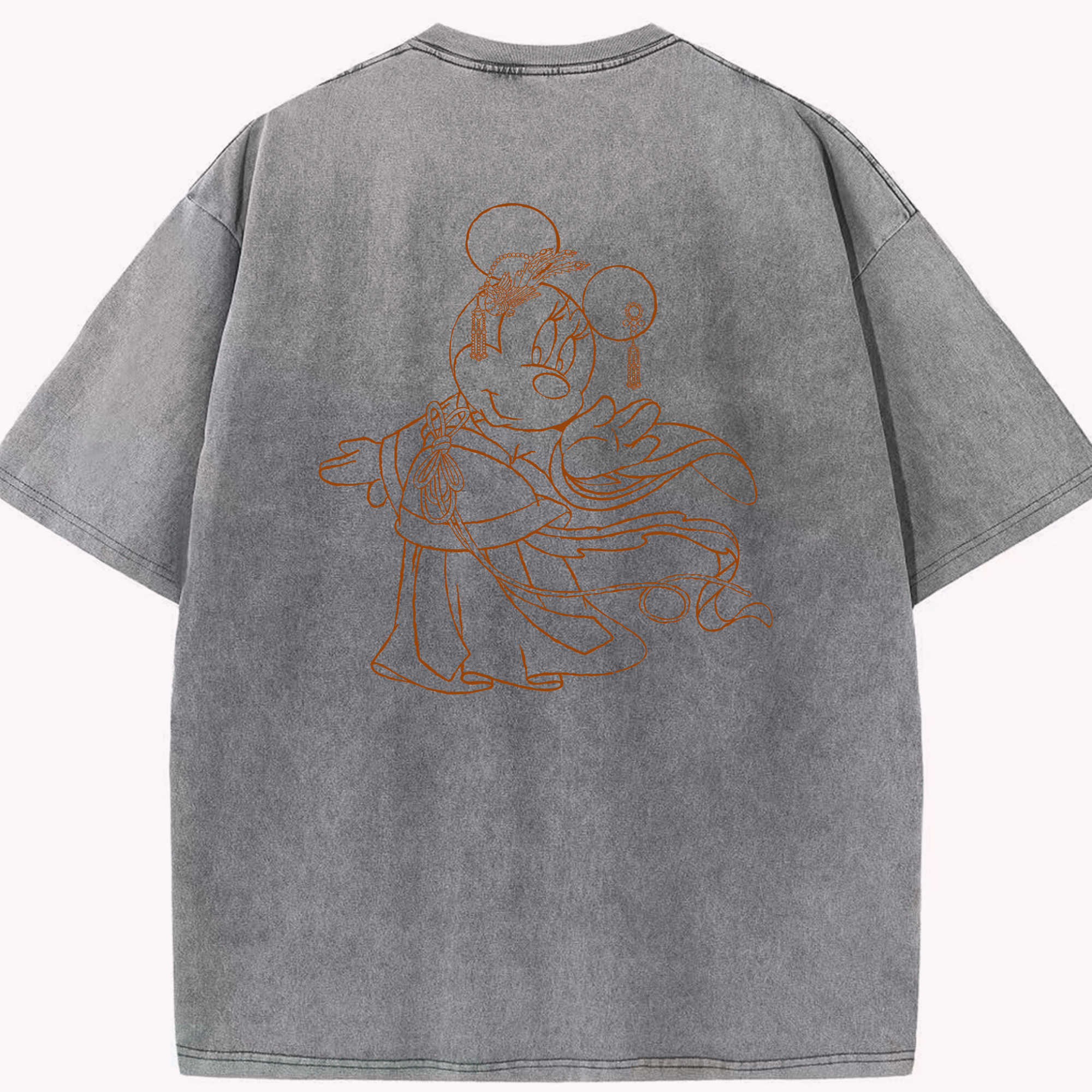 （画像用） ミッキーマウス Mickey Mouse 綿100% ヴィンテージ風 半袖Tシャツ（背面プリント）