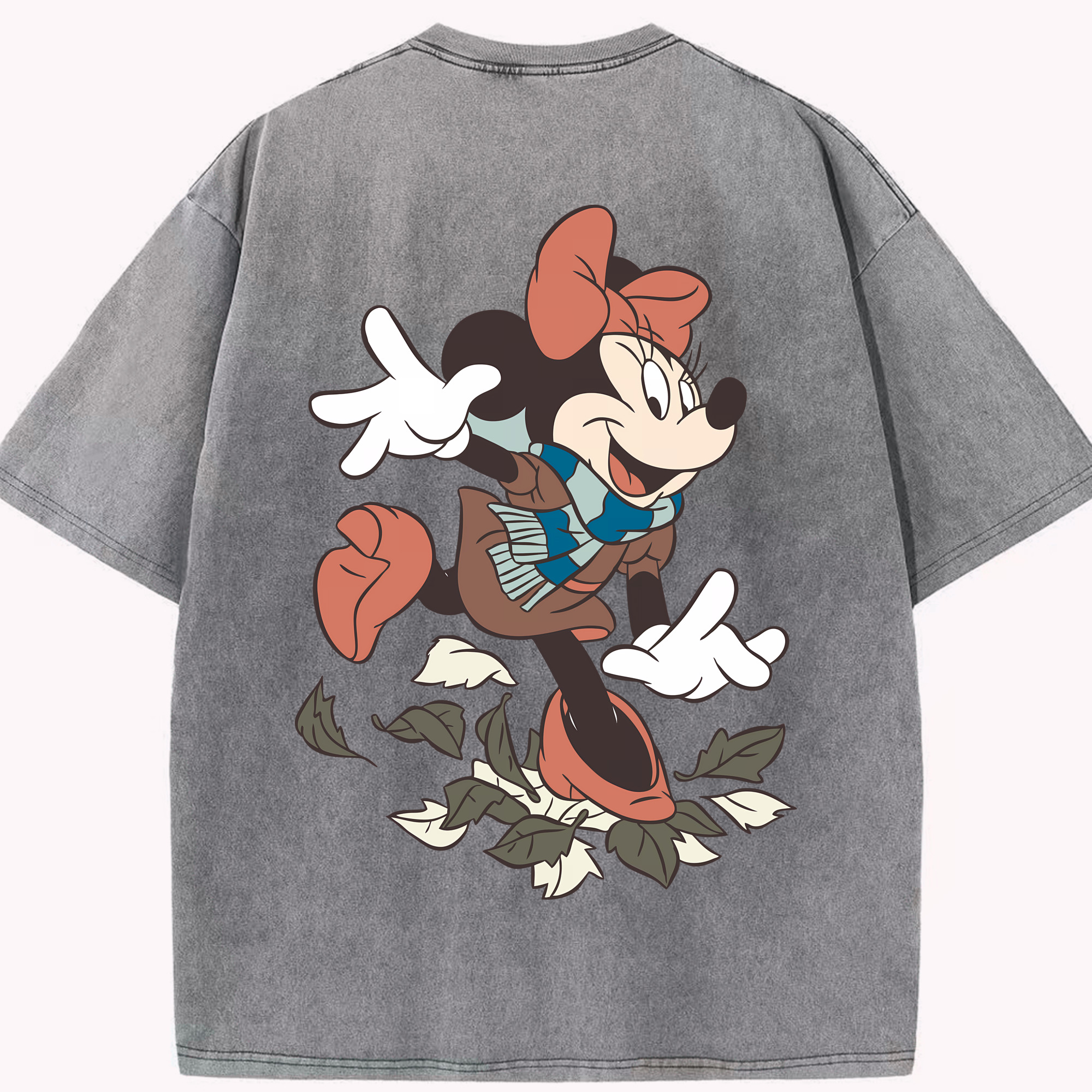 （画像用） ミッキーマウス Mickey Mouse 綿100% ヴィンテージ風 半袖Tシャツ（背面プリント）