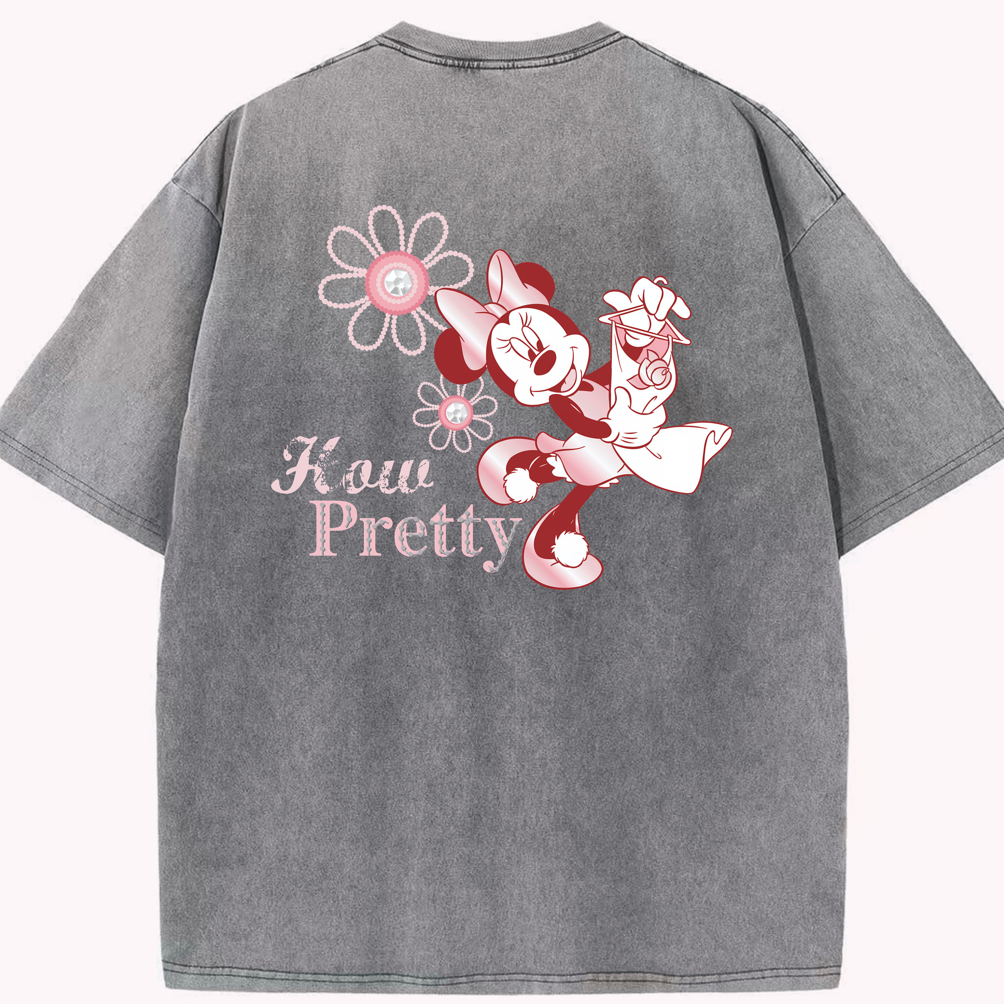 （画像用） ミッキーマウス Mickey Mouse 綿100% ヴィンテージ風 半袖Tシャツ（背面プリント）