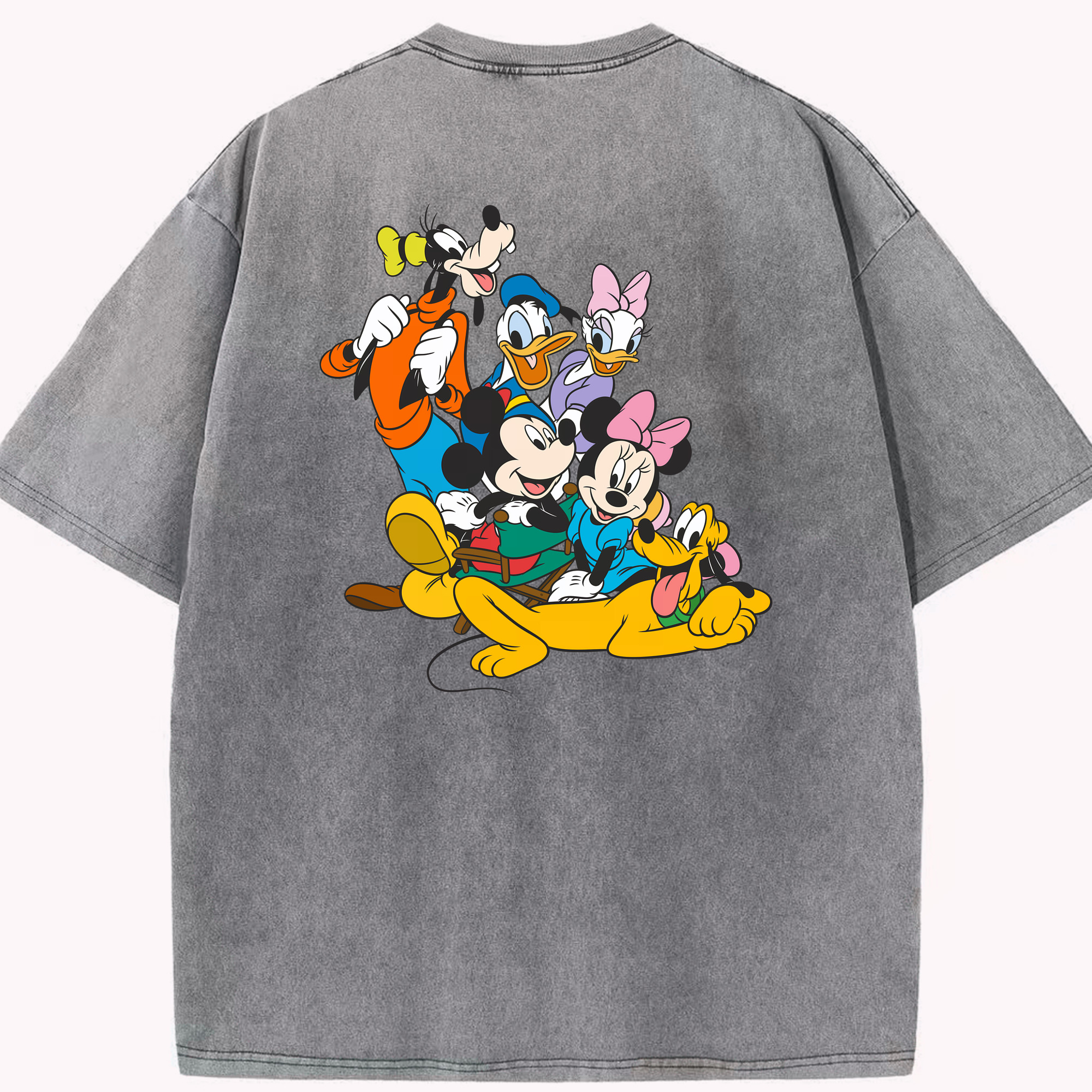 （画像用） ミッキーマウス Mickey Mouse 綿100% ヴィンテージ風 半袖Tシャツ（背面プリント）