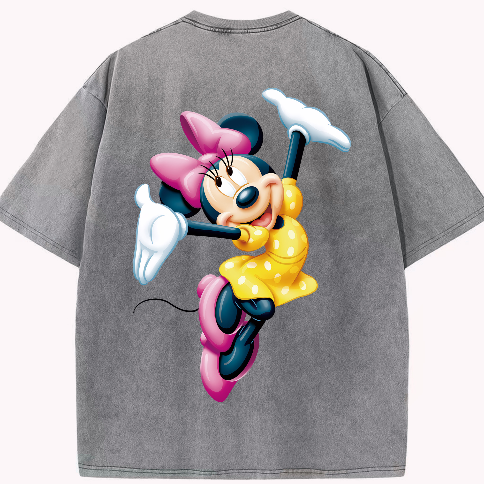 （画像用） ミッキーマウス Mickey Mouse 綿100% ヴィンテージ風 半袖Tシャツ（背面プリント）