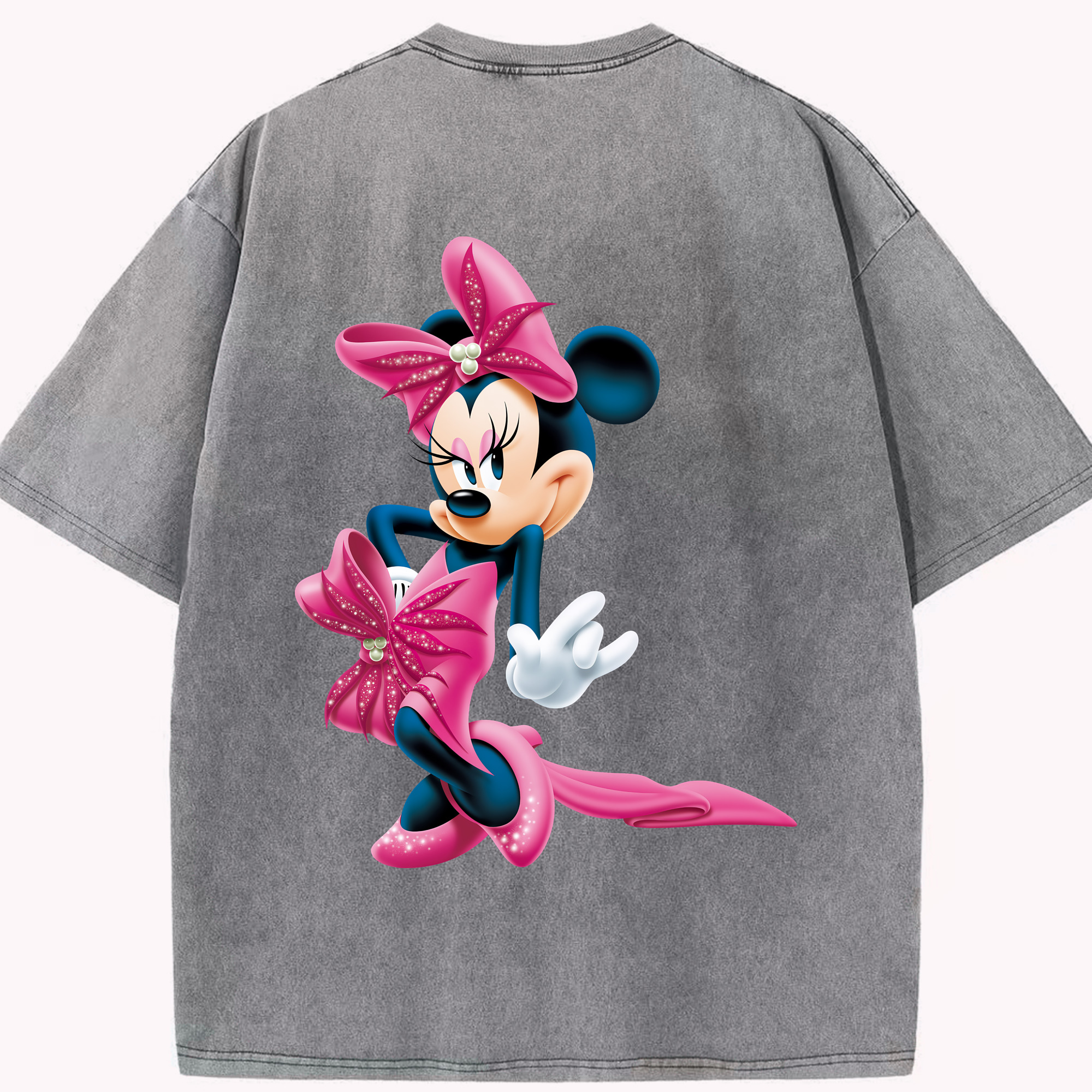 （画像用） ミッキーマウス Mickey Mouse 綿100% ヴィンテージ風 半袖Tシャツ（背面プリント）