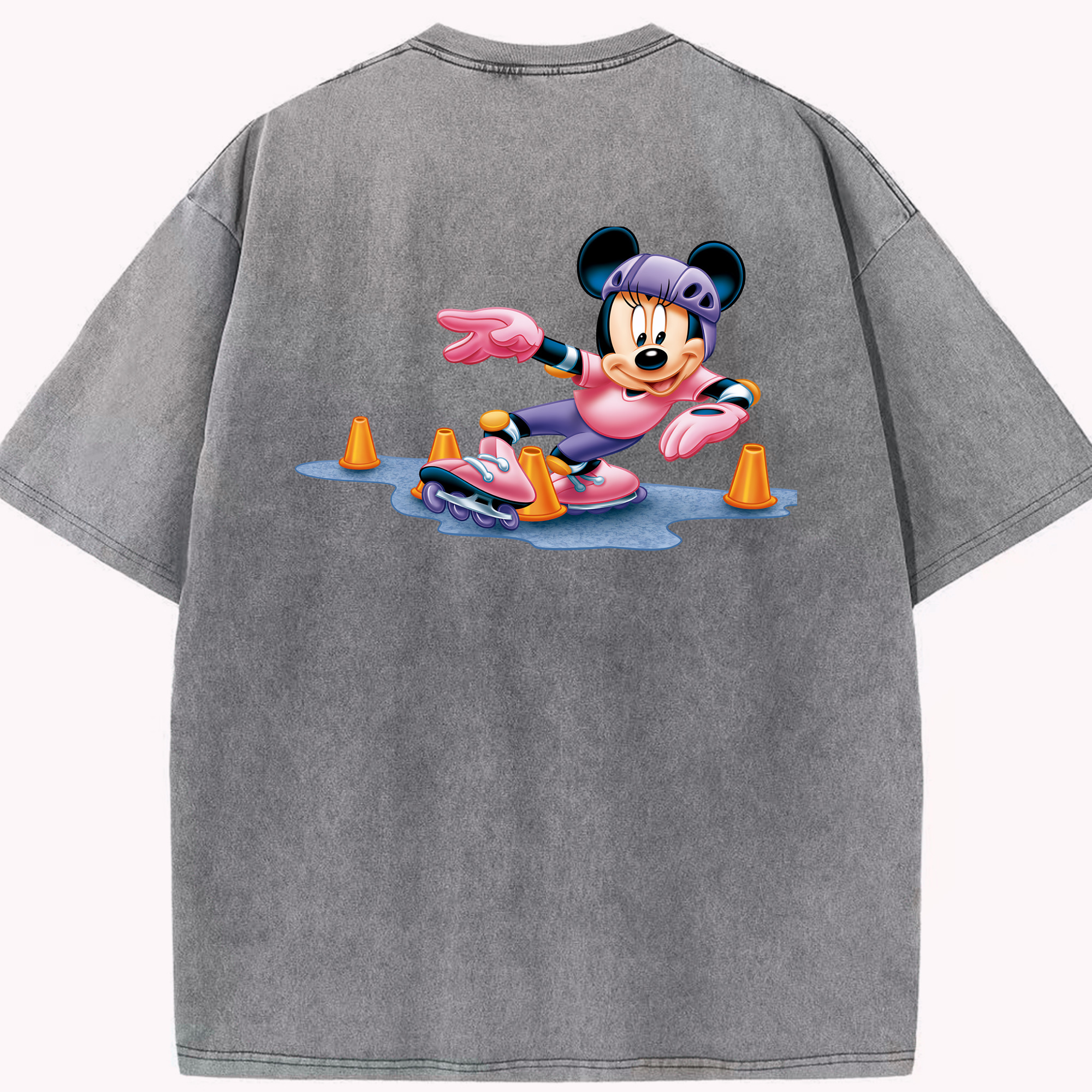 （画像用） ミッキーマウス Mickey Mouse 綿100% ヴィンテージ風 半袖Tシャツ（背面プリント）