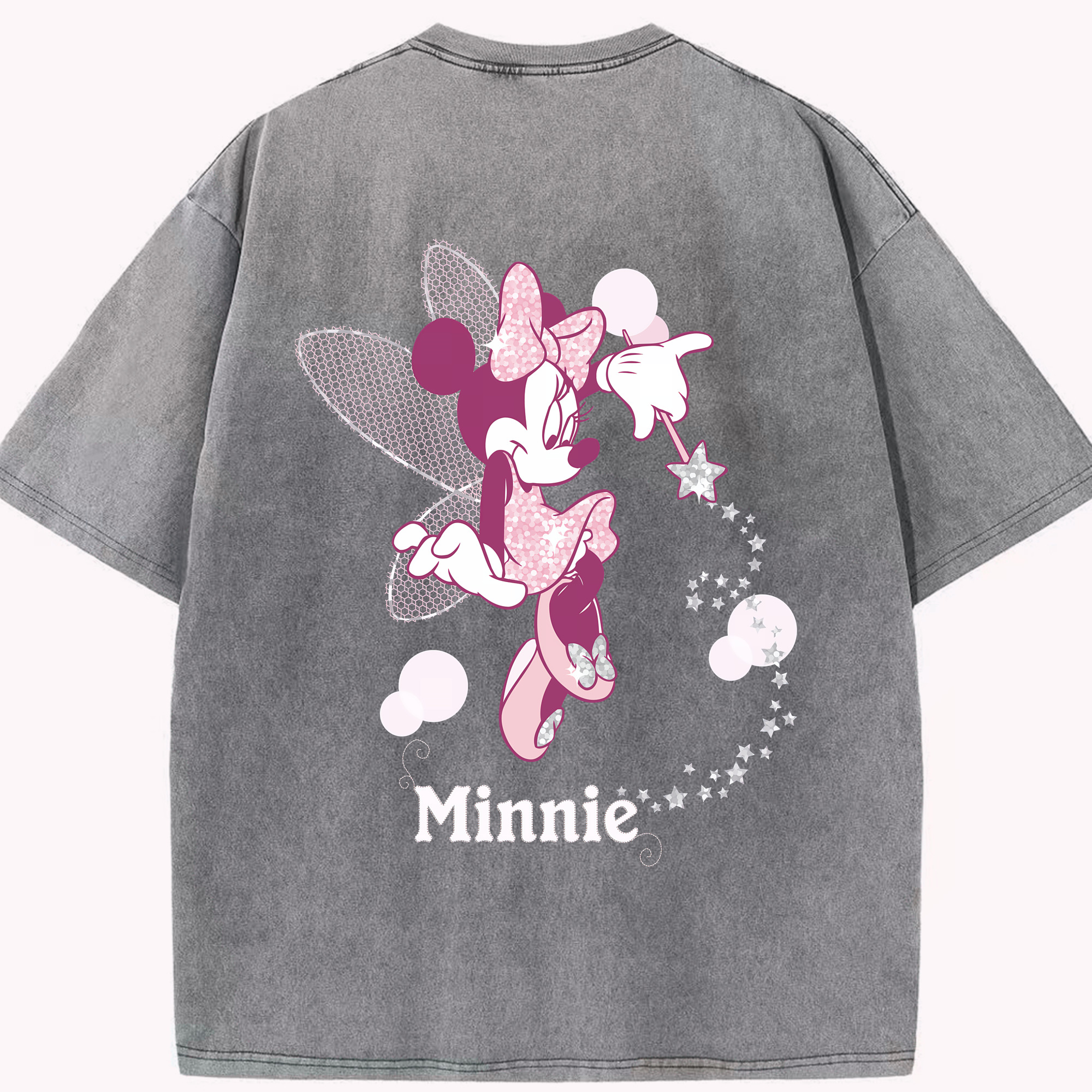 ミッキーマウス Mickey Mouse 綿100% ヴィンテージ風 半袖Tシャツ（背面プリント）