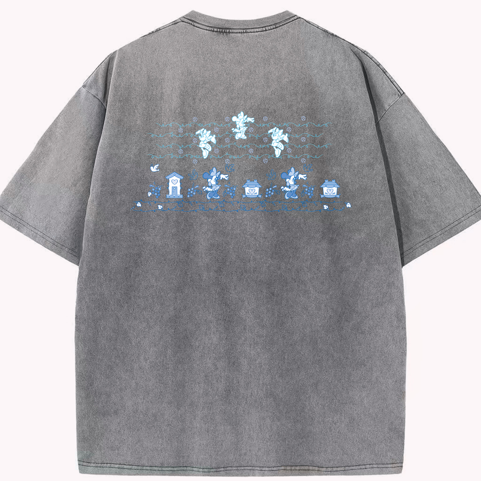 （画像用） ミッキーマウス Mickey Mouse 綿100% ヴィンテージ風 半袖Tシャツ（背面プリント）