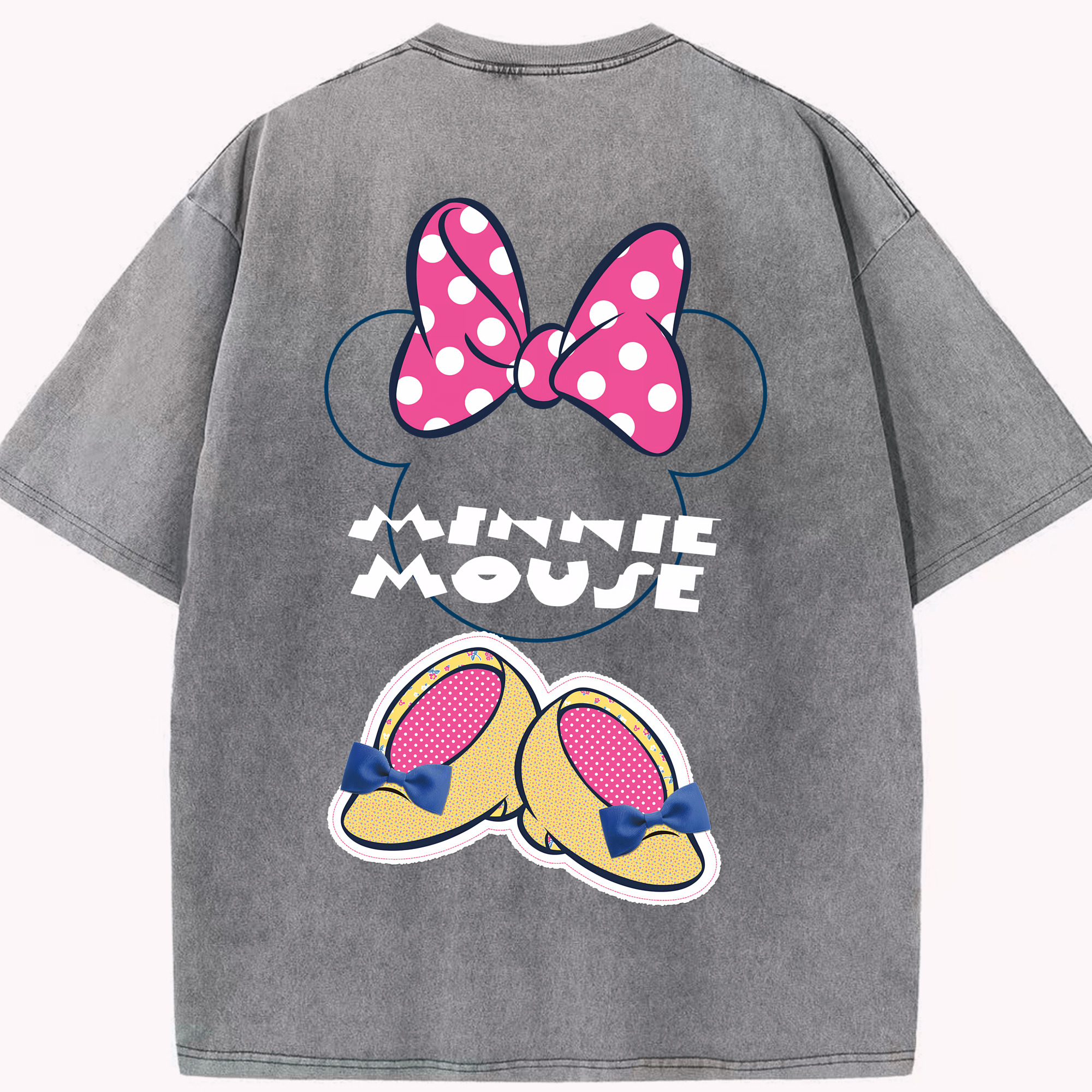 （画像用） ミッキーマウス Mickey Mouse 綿100% ヴィンテージ風 半袖Tシャツ（背面プリント）