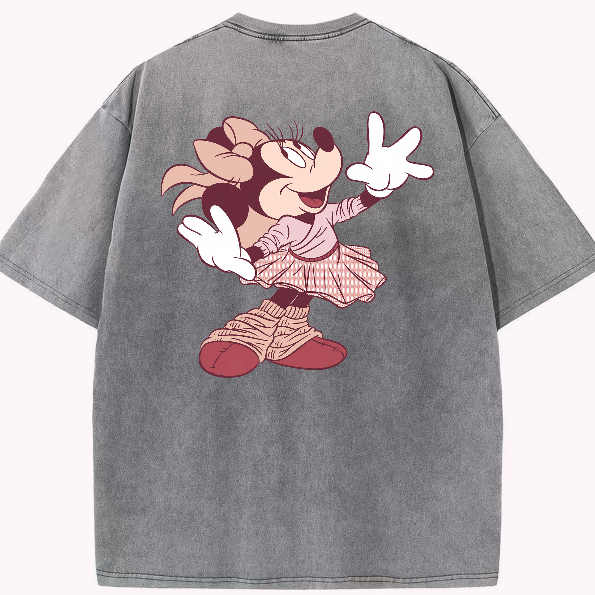 （画像用） ミッキーマウス Mickey Mouse 綿100% ヴィンテージ風 半袖Tシャツ（背面プリント）