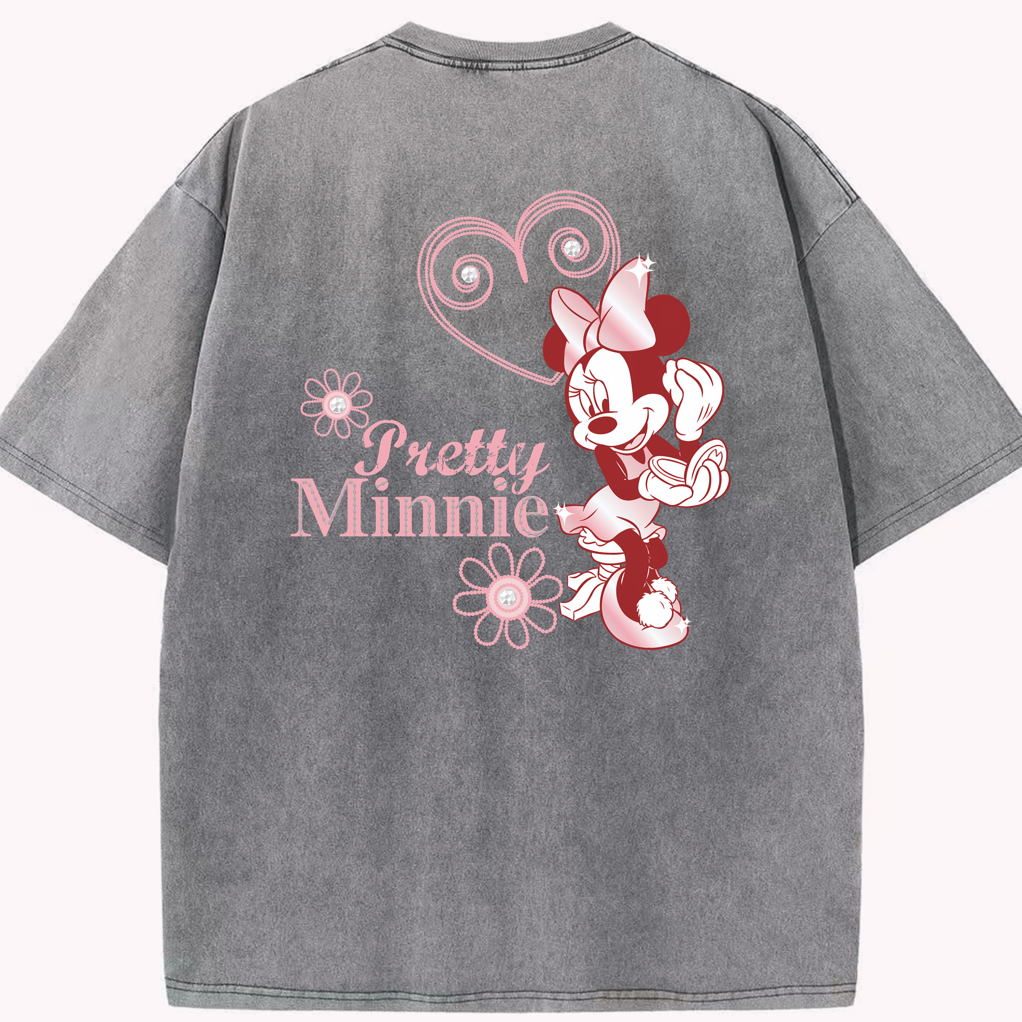 （画像用） ミッキーマウス Mickey Mouse 綿100% ヴィンテージ風 半袖Tシャツ（背面プリント）