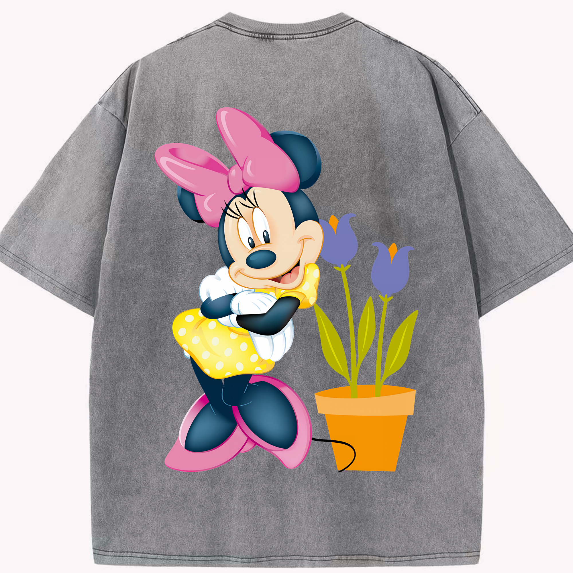 （画像用） ミッキーマウス Mickey Mouse 綿100% ヴィンテージ風 半袖Tシャツ（背面プリント）