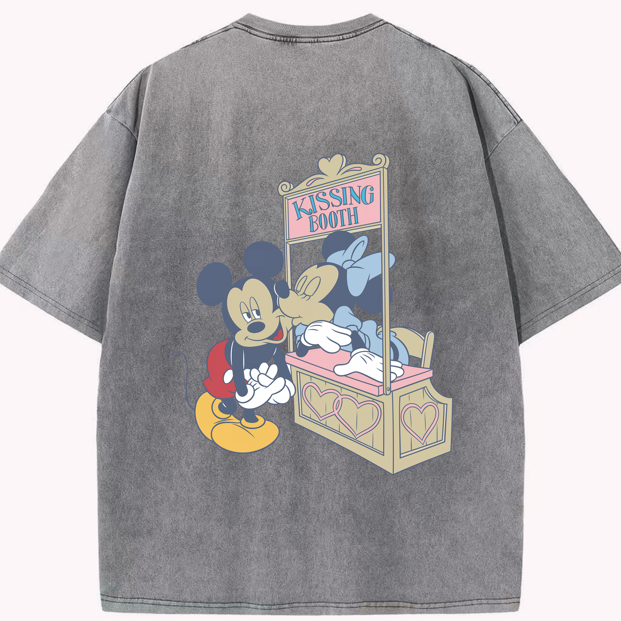 （画像用） ミッキーマウス Mickey Mouse 綿100% ヴィンテージ風 半袖Tシャツ（背面プリント）
