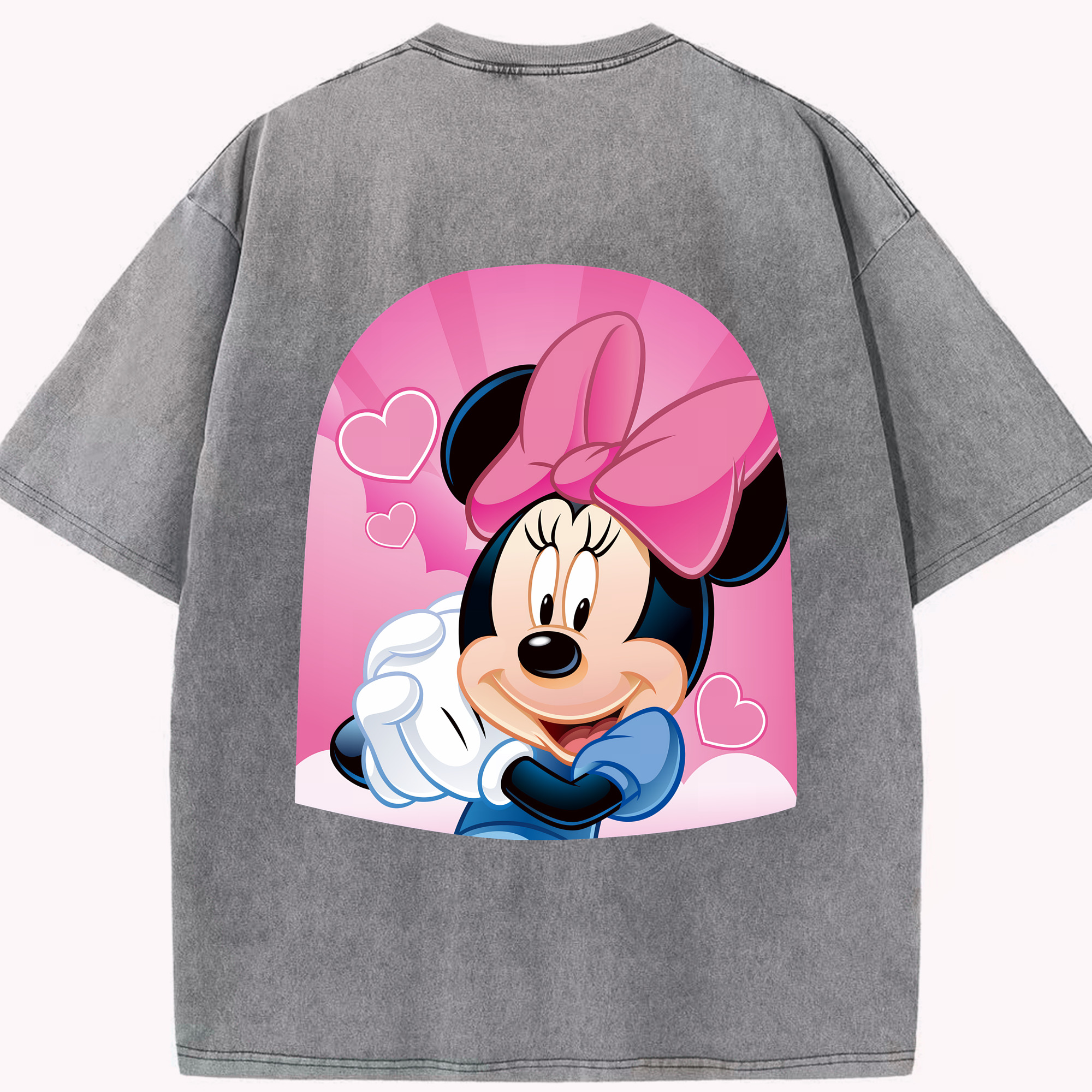 （画像用） ミッキーマウス Mickey Mouse 綿100% ヴィンテージ風 半袖Tシャツ（背面プリント）