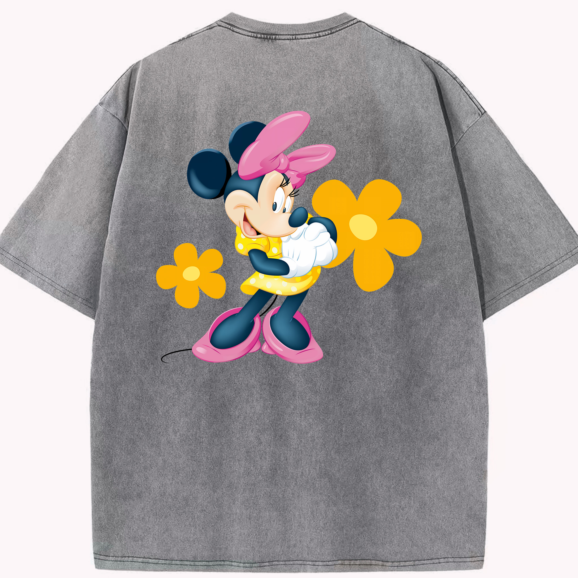 （画像用） ミッキーマウス Mickey Mouse 綿100% ヴィンテージ風 半袖Tシャツ（背面プリント）