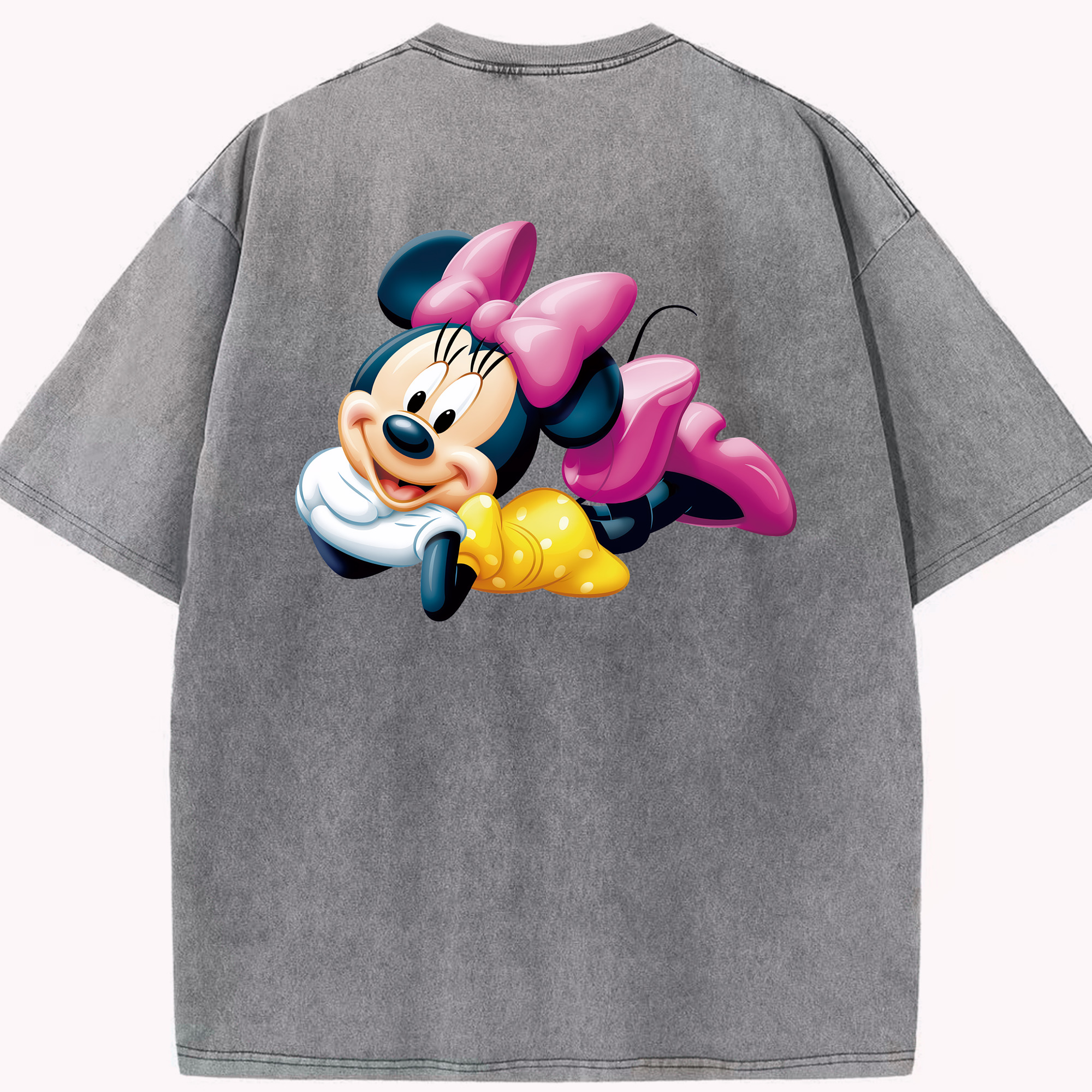 （画像用） ミッキーマウス Mickey Mouse 綿100% ヴィンテージ風 半袖Tシャツ（背面プリント）