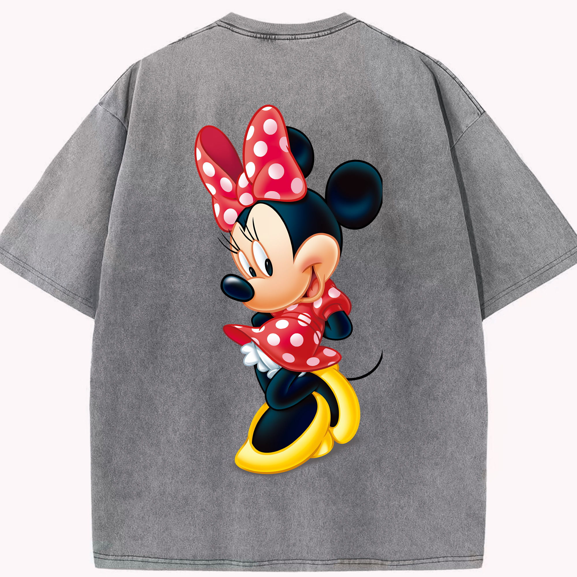 （画像用） ミッキーマウス Mickey Mouse 綿100% ヴィンテージ風 半袖Tシャツ（背面プリント）