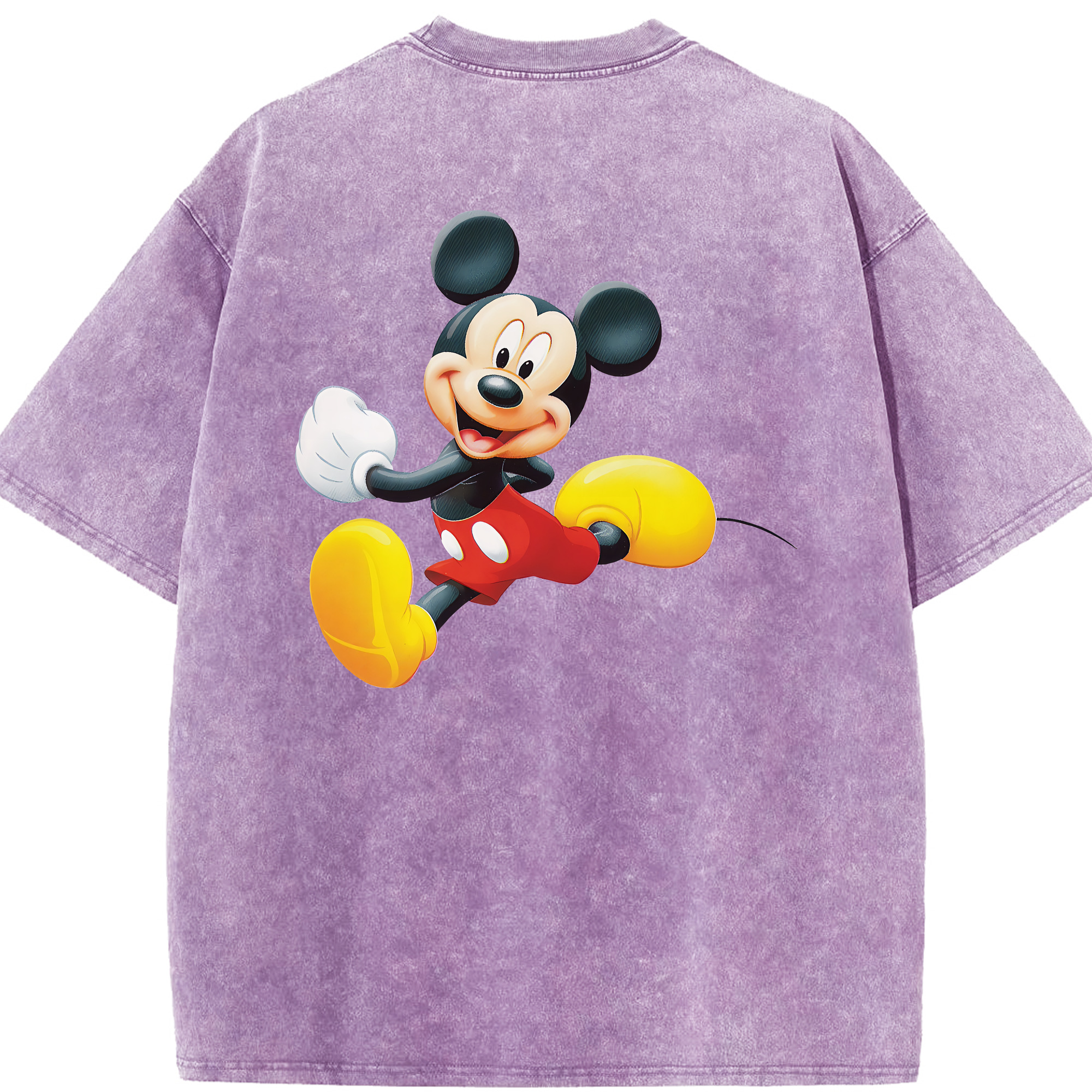 （画像用） ミッキーマウス Mickey Mouse 綿100% ヴィンテージ風 半袖Tシャツ（背面プリント）