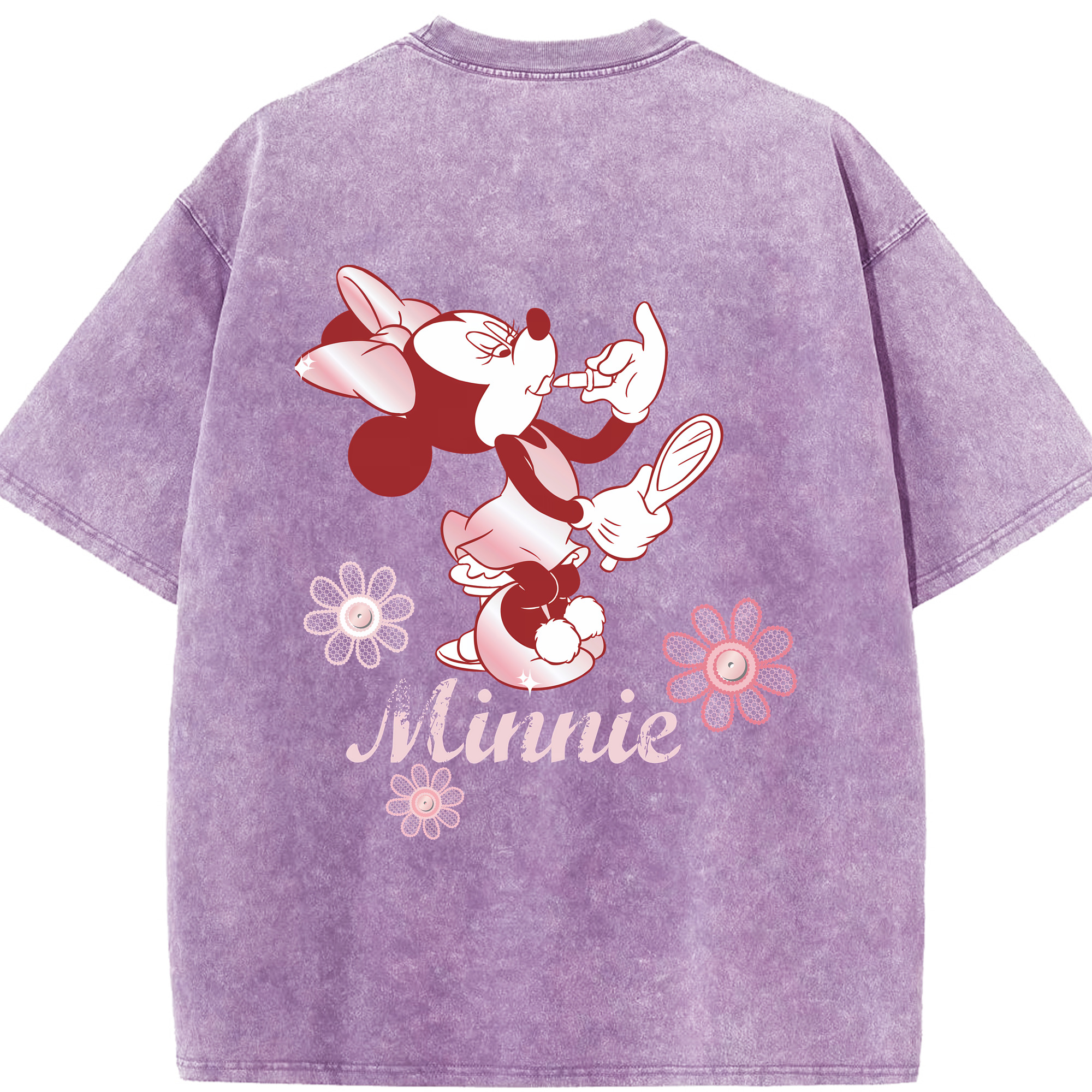 （画像用） ミッキーマウス Mickey Mouse 綿100% ヴィンテージ風 半袖Tシャツ（背面プリント）