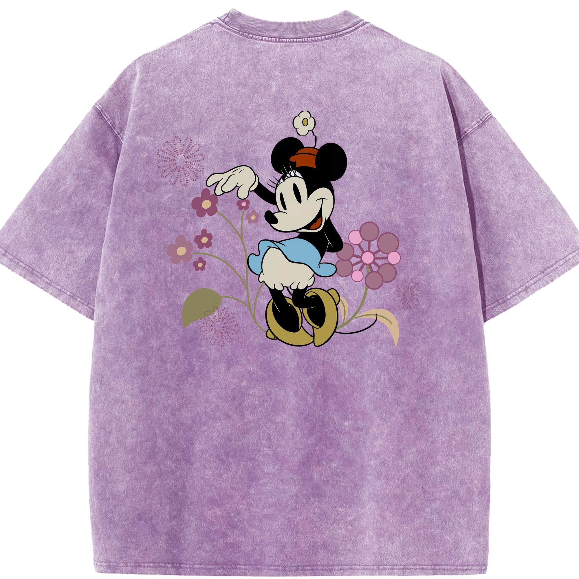 （画像用） ミッキーマウス Mickey Mouse 綿100% ヴィンテージ風 半袖Tシャツ（背面プリント）
