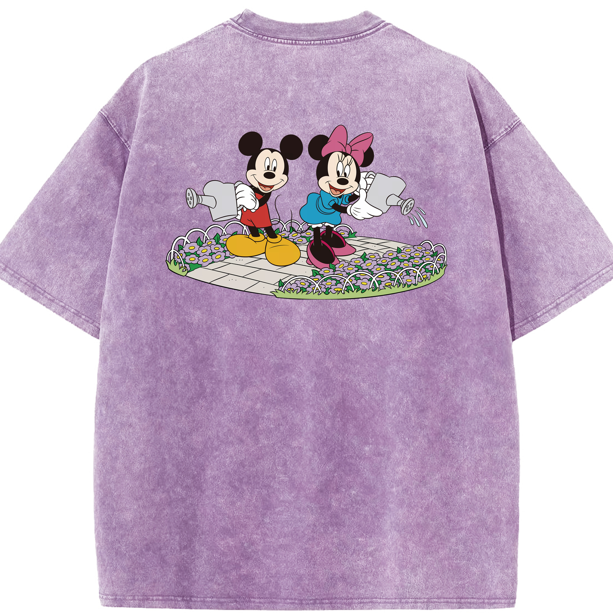 （画像用） ミッキーマウス Mickey Mouse 綿100% ヴィンテージ風 半袖Tシャツ（背面プリント）