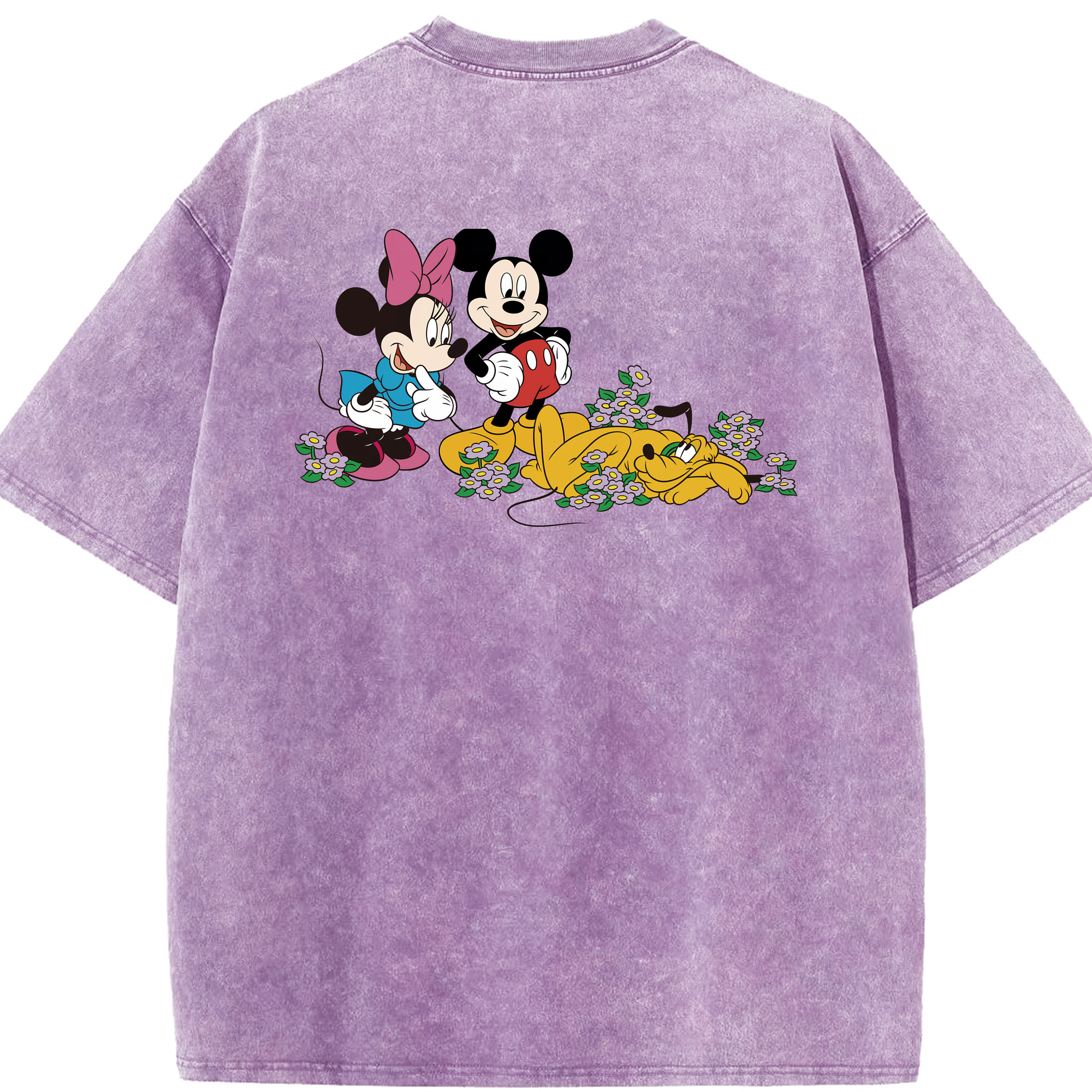 （画像用） ミッキーマウス Mickey Mouse 綿100% ヴィンテージ風 半袖Tシャツ（背面プリント）