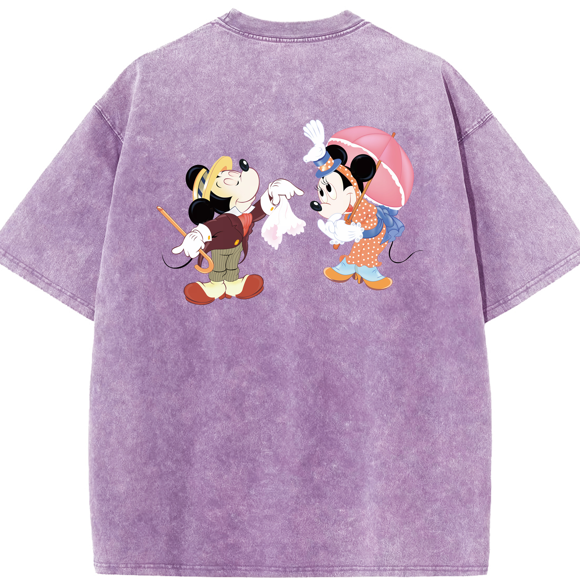 （画像用） ミッキーマウス Mickey Mouse 綿100% ヴィンテージ風 半袖Tシャツ（背面プリント）