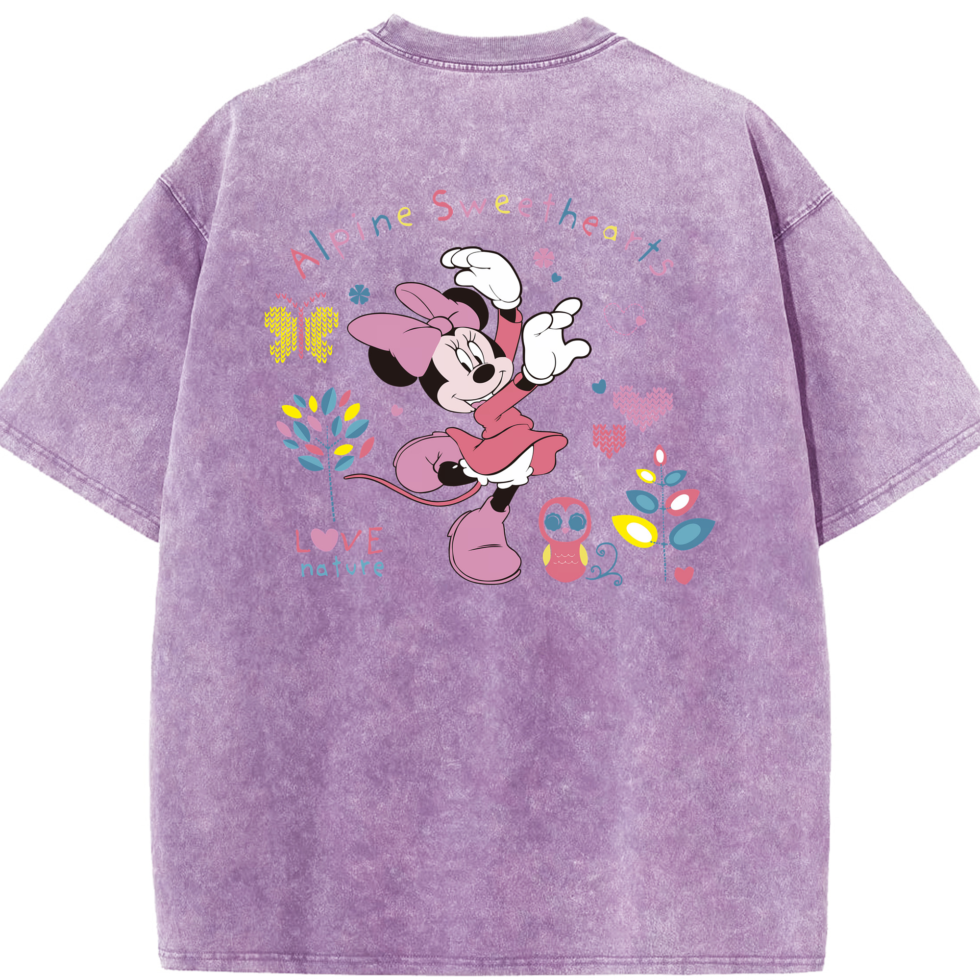 （画像用） ミッキーマウス Mickey Mouse 綿100% ヴィンテージ風 半袖Tシャツ（背面プリント）
