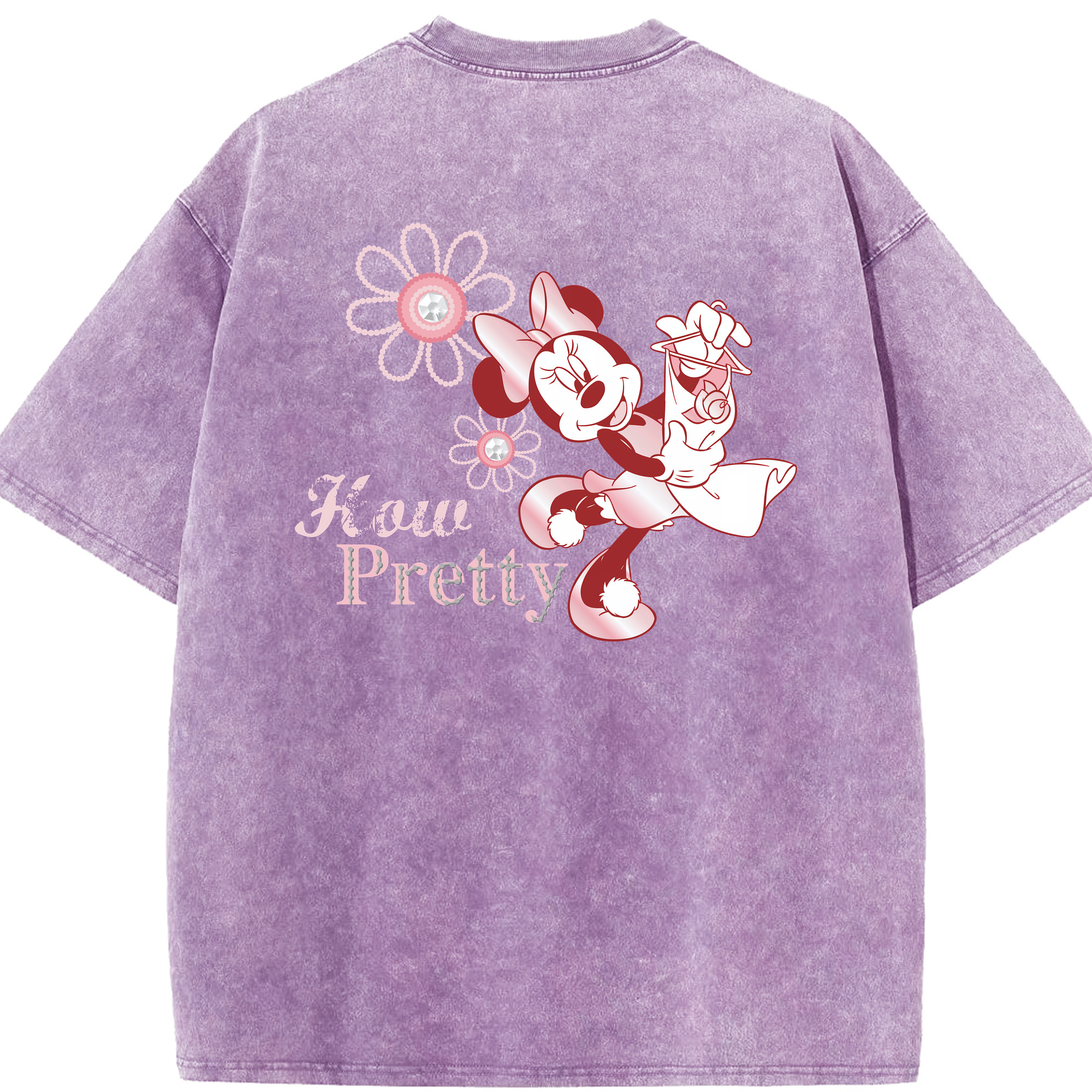 （画像用） ミッキーマウス Mickey Mouse 綿100% ヴィンテージ風 半袖Tシャツ（背面プリント）