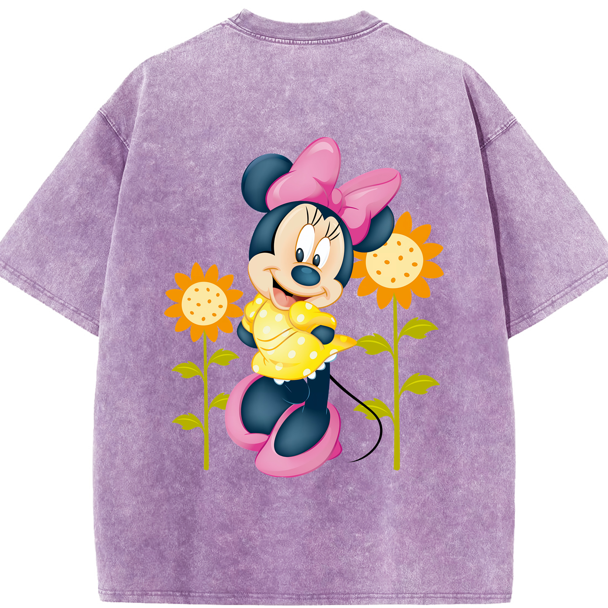 （画像用） ミッキーマウス Mickey Mouse 綿100% ヴィンテージ風 半袖Tシャツ（背面プリント）