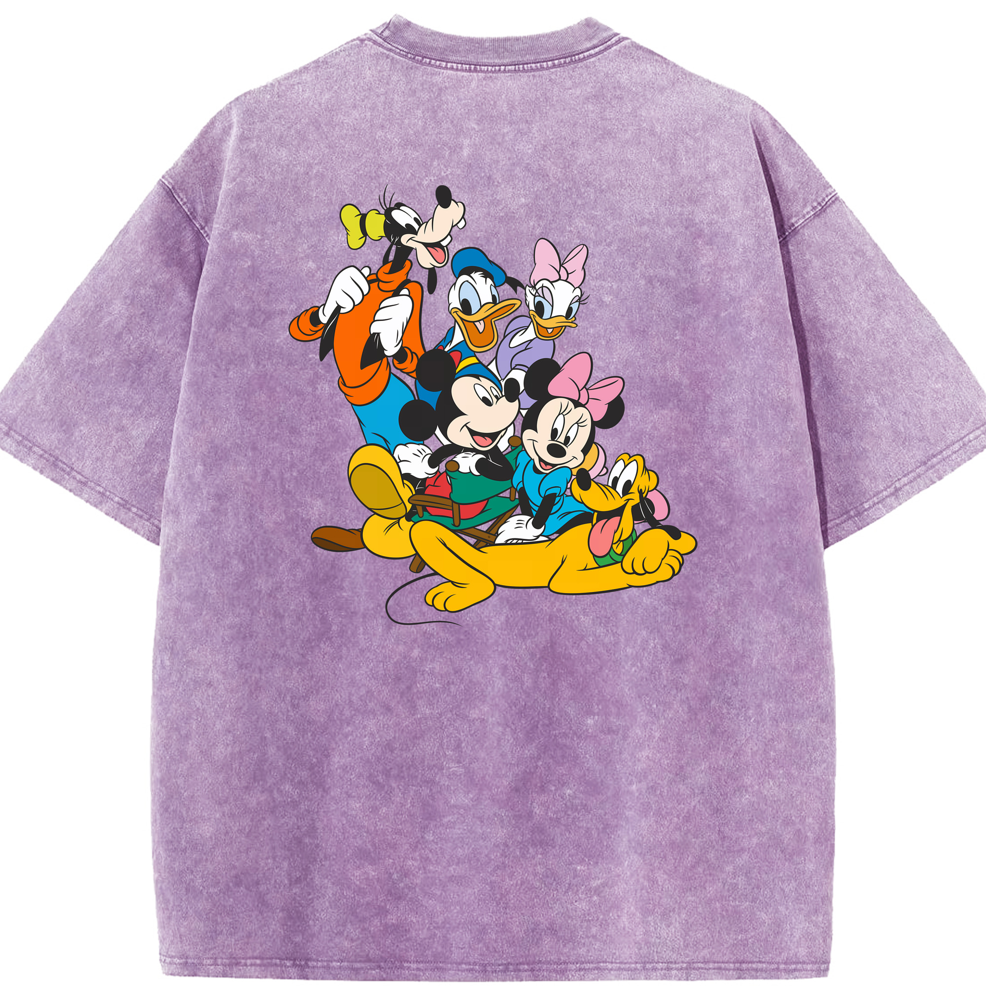 （画像用） ミッキーマウス Mickey Mouse 綿100% ヴィンテージ風 半袖Tシャツ（背面プリント）