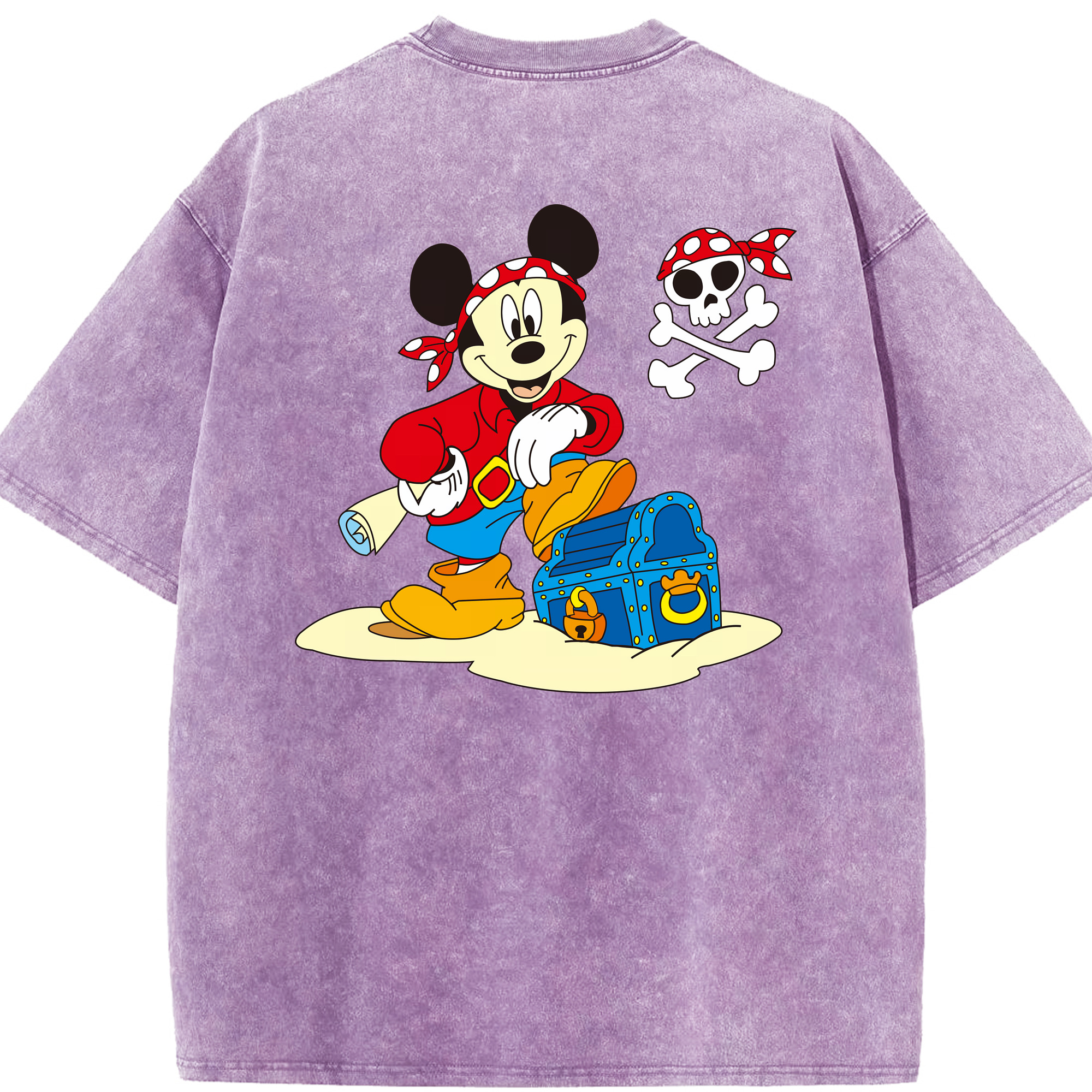 （画像用） ミッキーマウス Mickey Mouse 綿100% ヴィンテージ風 半袖Tシャツ（背面プリント）