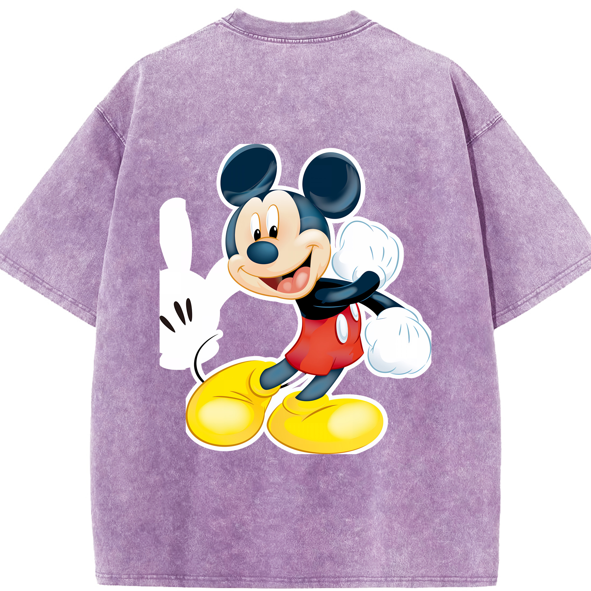 （画像用） ミッキーマウス Mickey Mouse 綿100% ヴィンテージ風 半袖Tシャツ（背面プリント）
