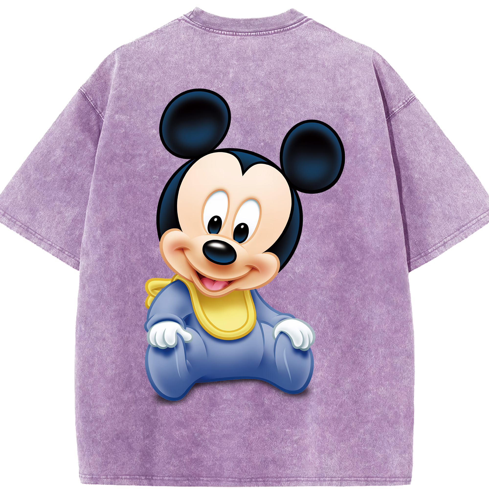 （画像用） ミッキーマウス Mickey Mouse 綿100% ヴィンテージ風 半袖Tシャツ（背面プリント）