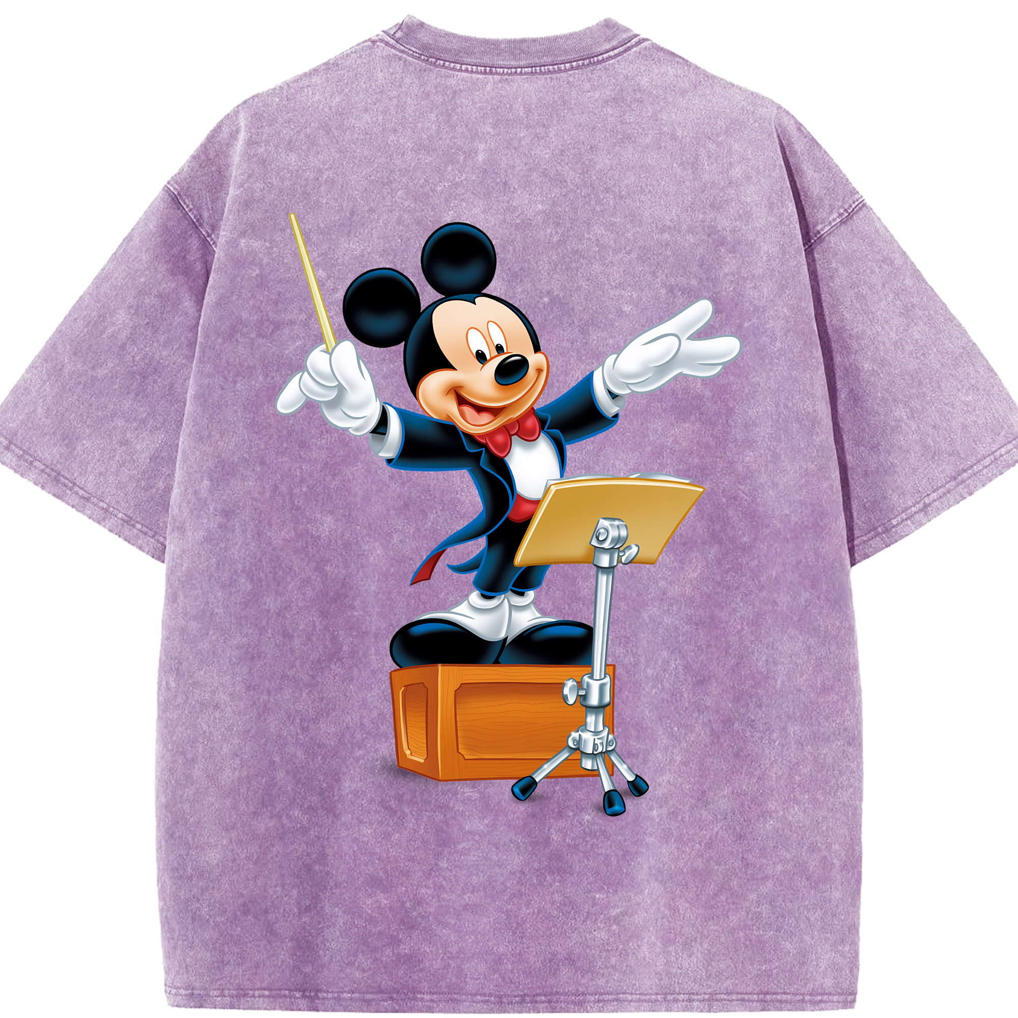 （画像用） ミッキーマウス Mickey Mouse 綿100% ヴィンテージ風 半袖Tシャツ（背面プリント）