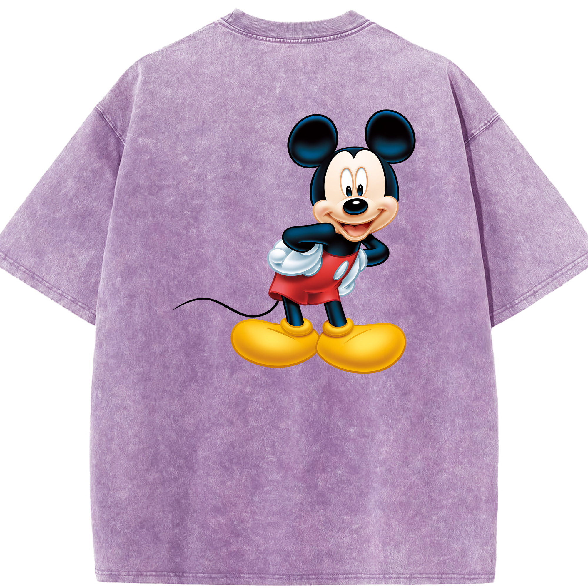 （画像用） ミッキーマウス Mickey Mouse 綿100% ヴィンテージ風 半袖Tシャツ（背面プリント）