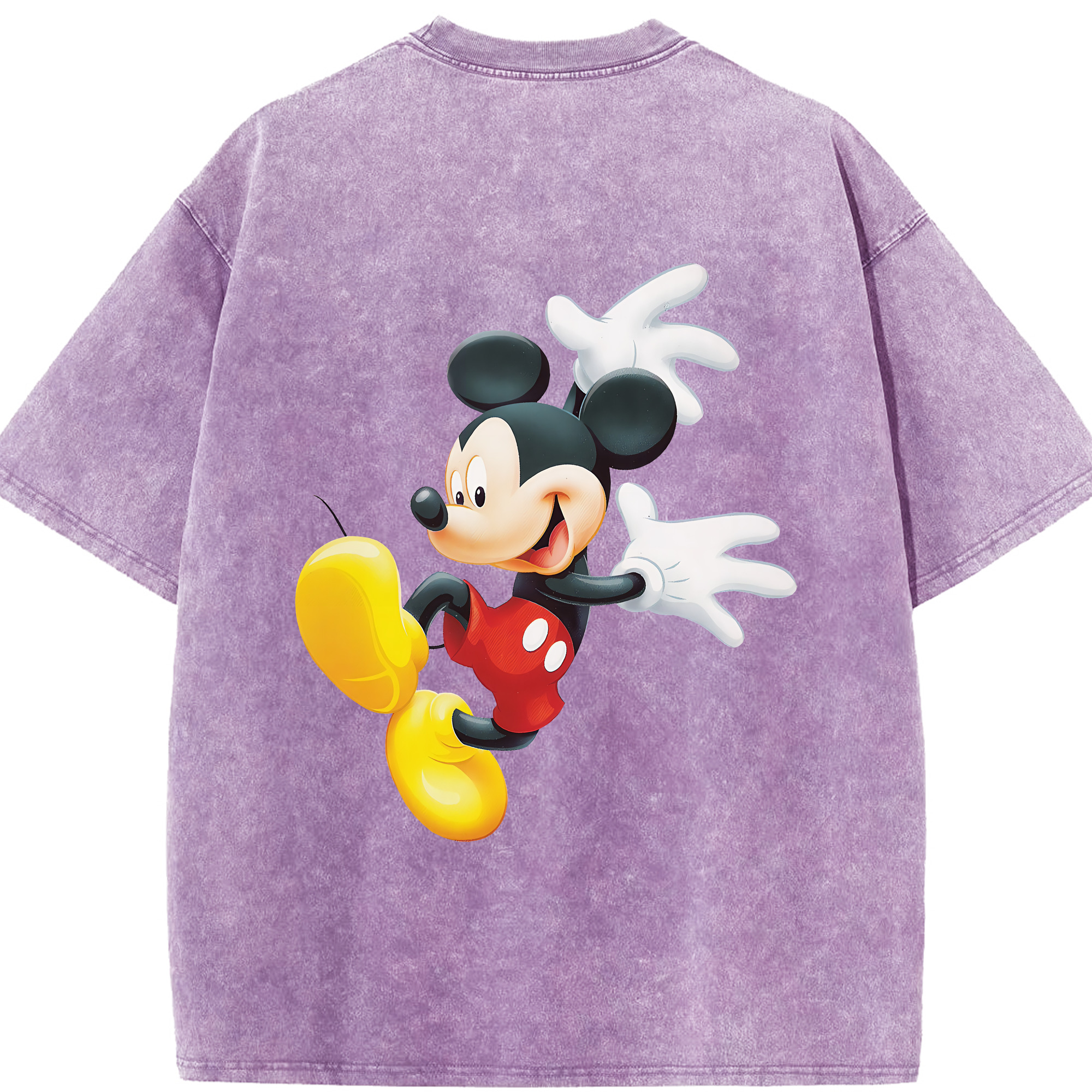 （画像用） ミッキーマウス Mickey Mouse 綿100% ヴィンテージ風 半袖Tシャツ（背面プリント）