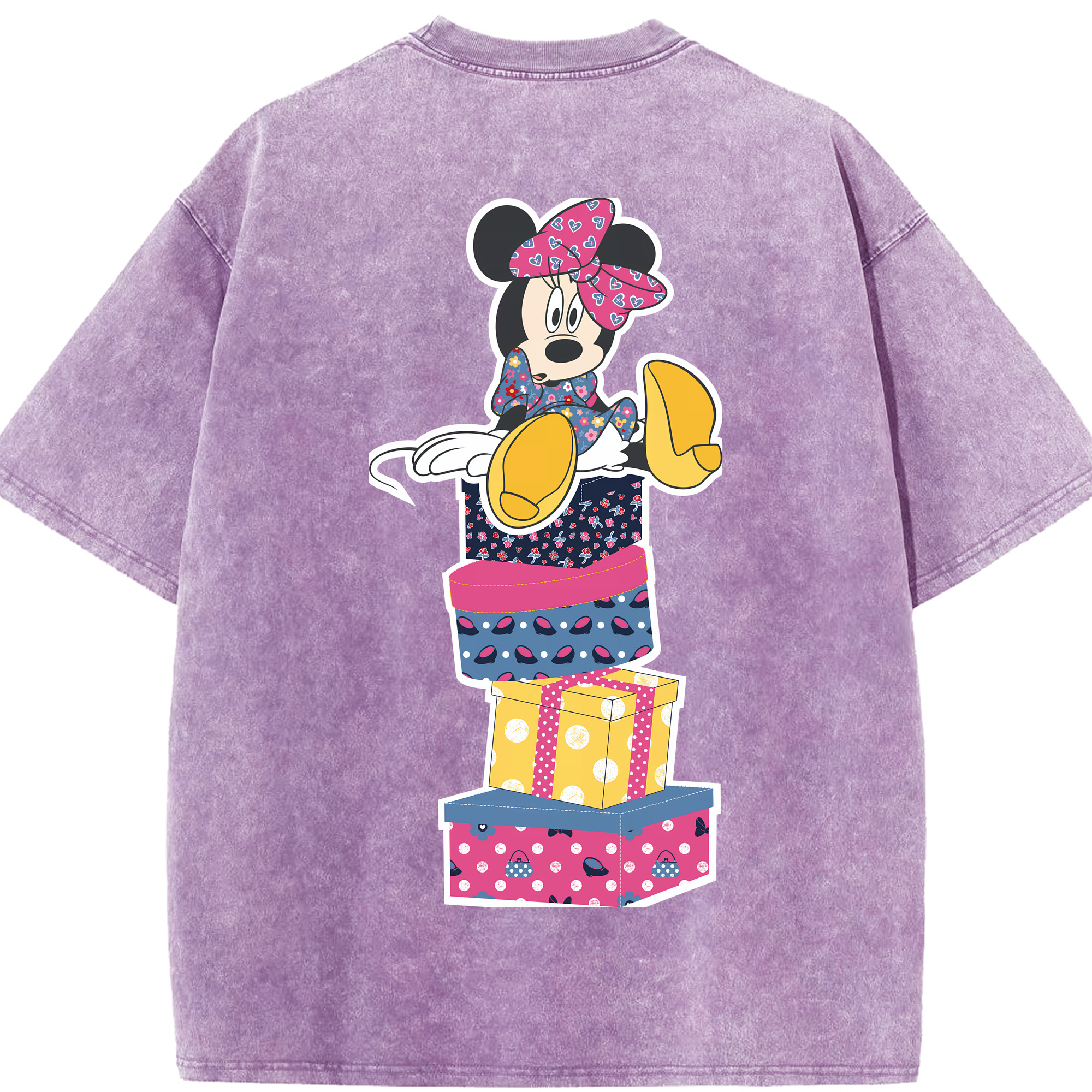 （画像用） ミッキーマウス Mickey Mouse 綿100% ヴィンテージ風 半袖Tシャツ（背面プリント）