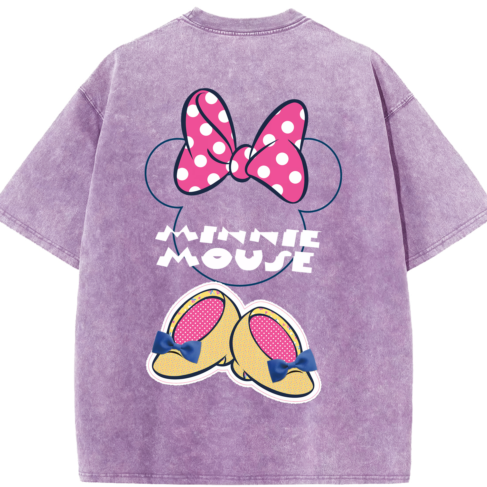 （画像用） ミッキーマウス Mickey Mouse 綿100% ヴィンテージ風 半袖Tシャツ（背面プリント）