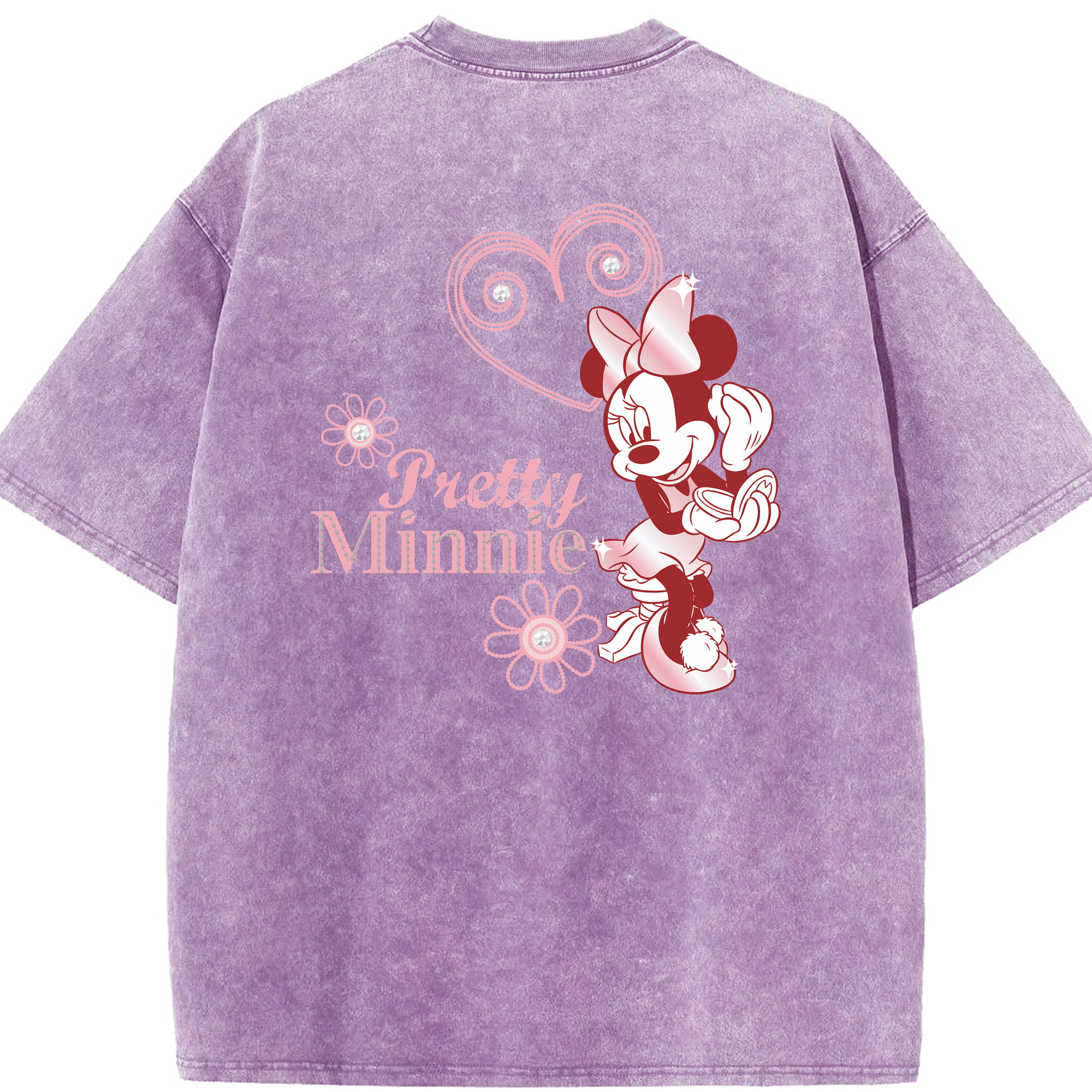 （画像用） ミッキーマウス Mickey Mouse 綿100% ヴィンテージ風 半袖Tシャツ（背面プリント）