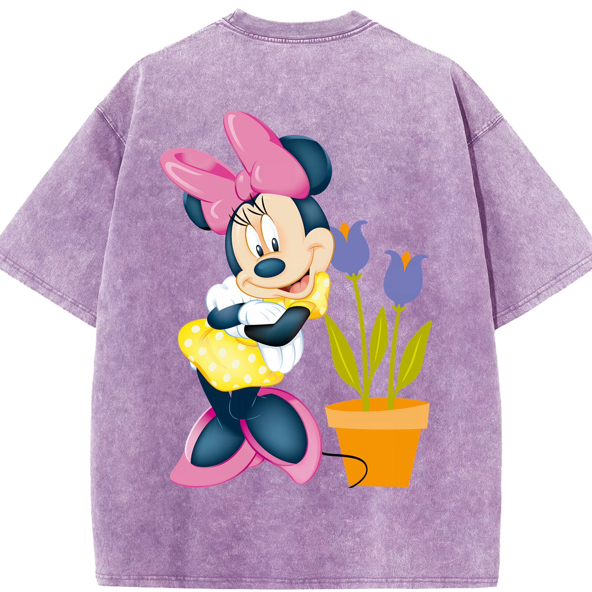 （画像用） ミッキーマウス Mickey Mouse 綿100% ヴィンテージ風 半袖Tシャツ（背面プリント）