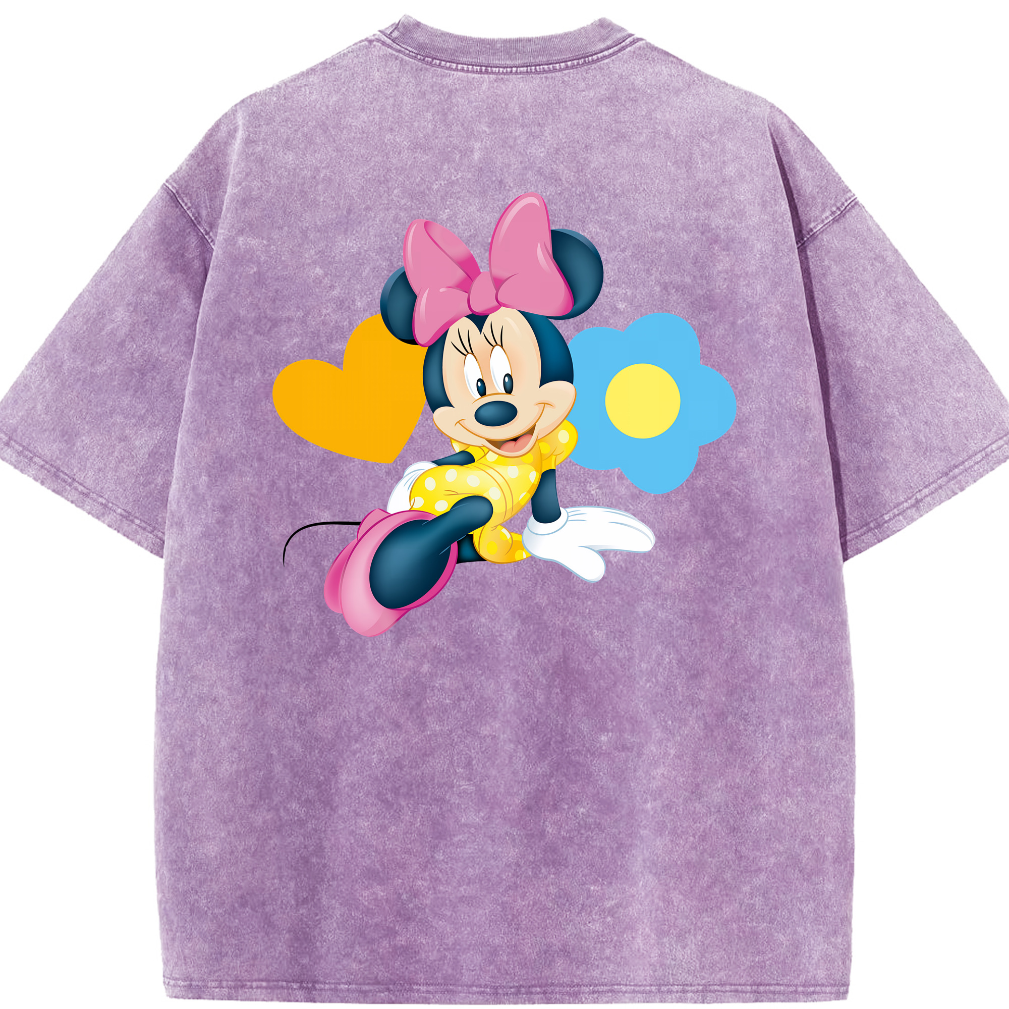 （画像用） ミッキーマウス Mickey Mouse 綿100% ヴィンテージ風 半袖Tシャツ（背面プリント）