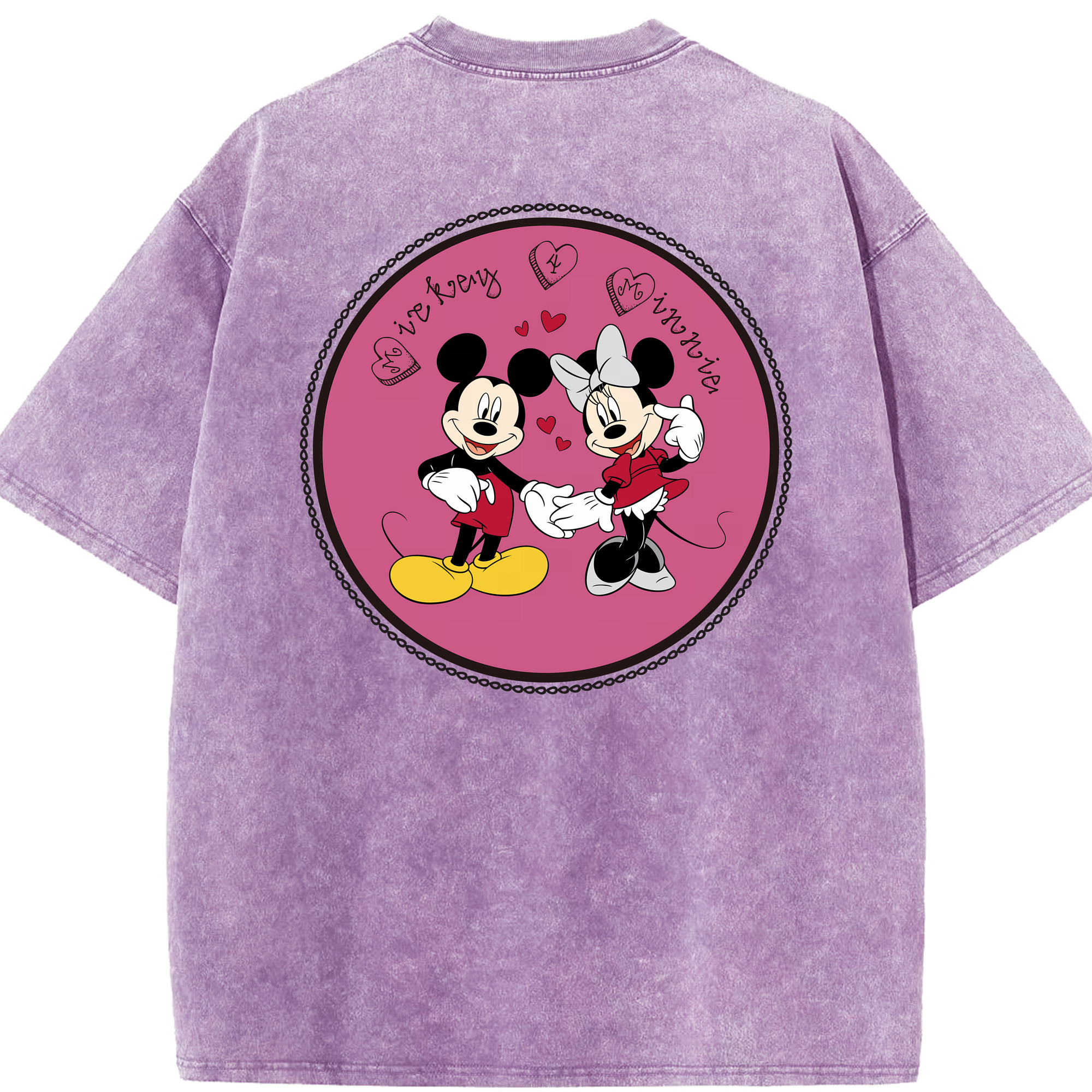 （画像用） ミッキーマウス Mickey Mouse 綿100% ヴィンテージ風 半袖Tシャツ（背面プリント）