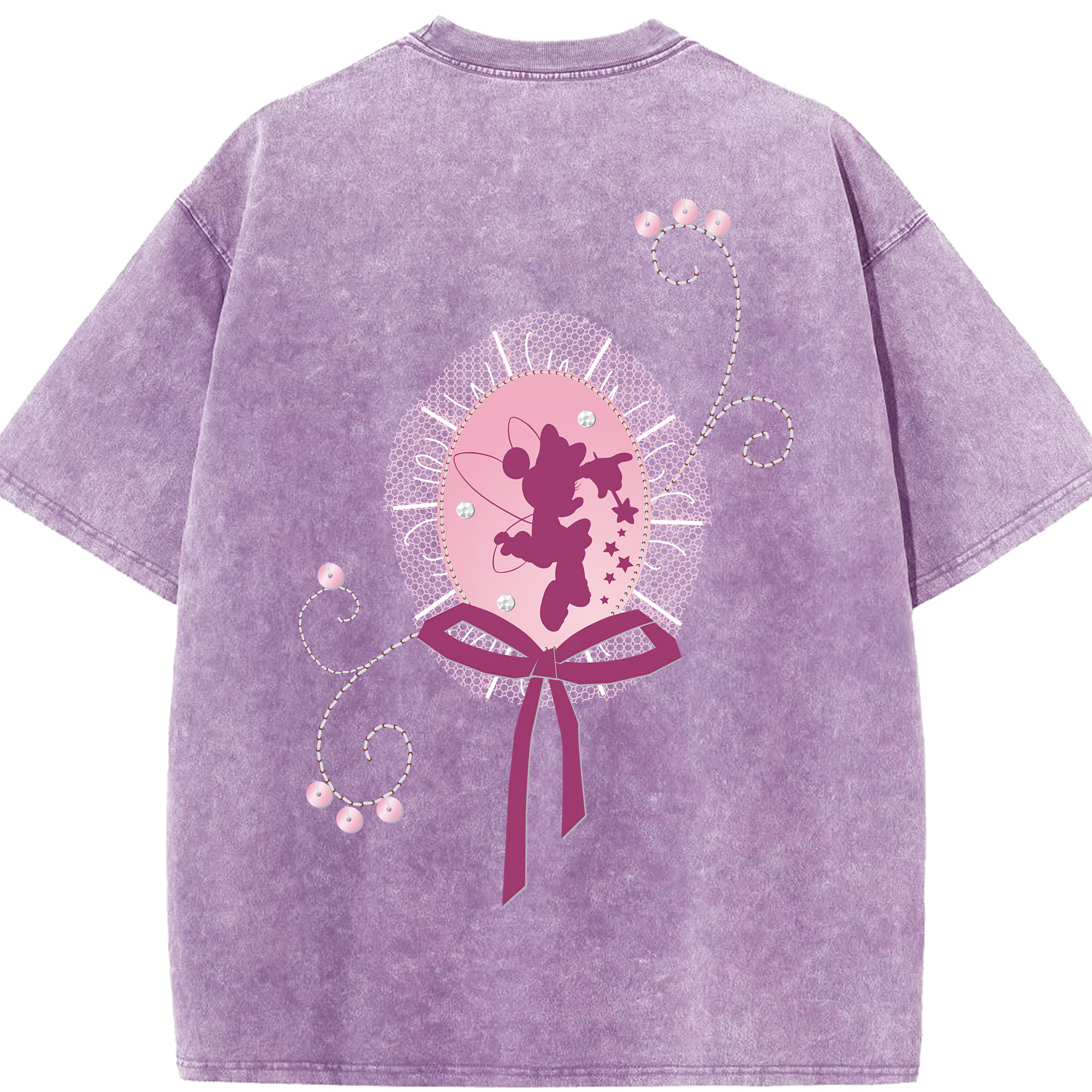 （画像用） ミッキーマウス Mickey Mouse 綿100% ヴィンテージ風 半袖Tシャツ（背面プリント）