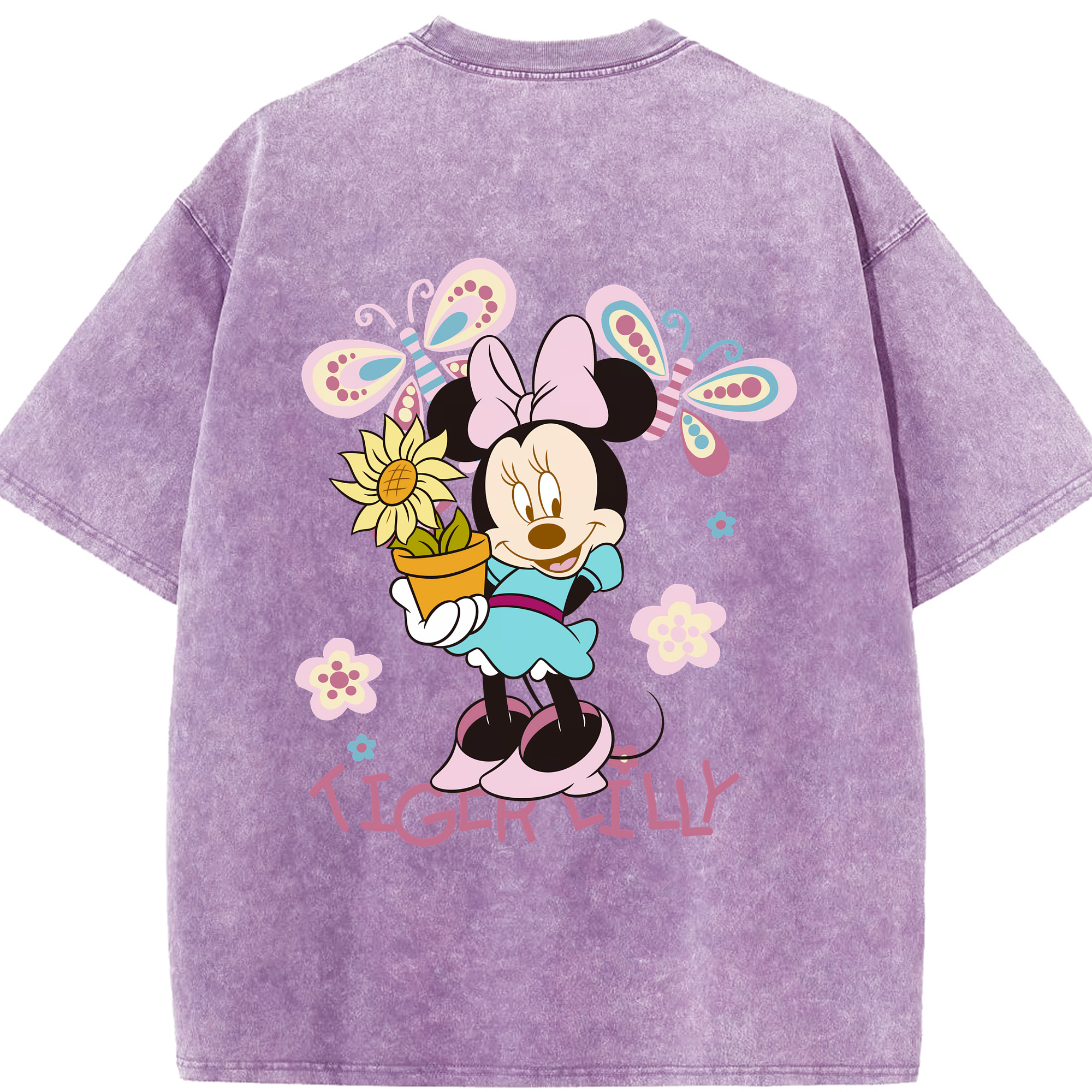 （画像用） ミッキーマウス Mickey Mouse 綿100% ヴィンテージ風 半袖Tシャツ（背面プリント）