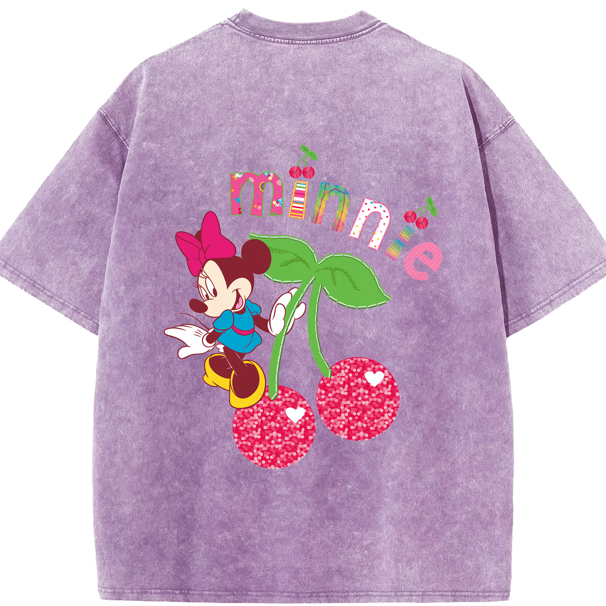 （画像用） ミッキーマウス Mickey Mouse 綿100% ヴィンテージ風 半袖Tシャツ（背面プリント）